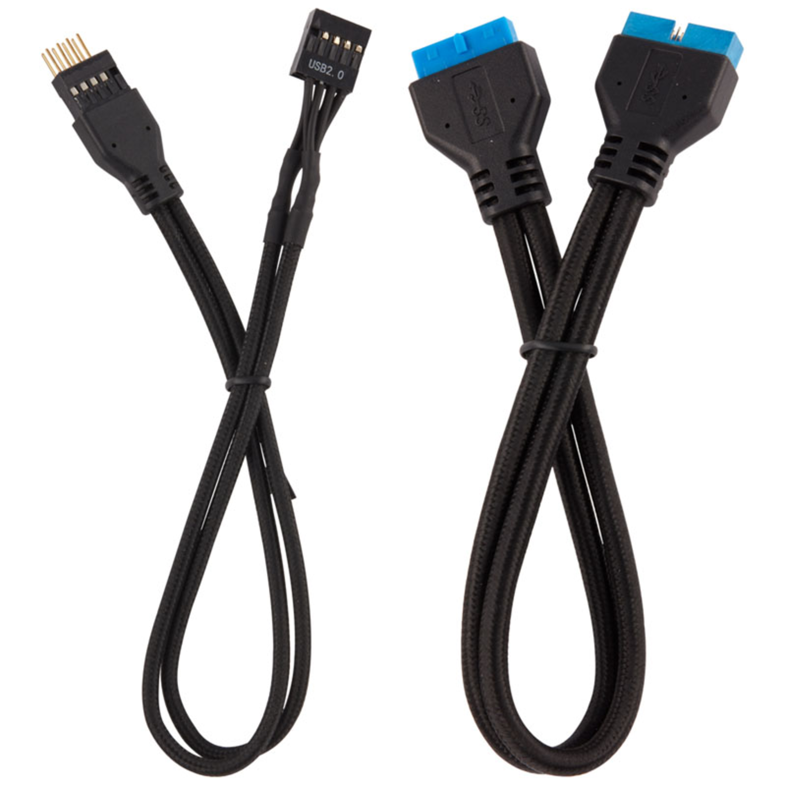 Corsair Premium Sleeved Front Panel Cable Extension Kit Black