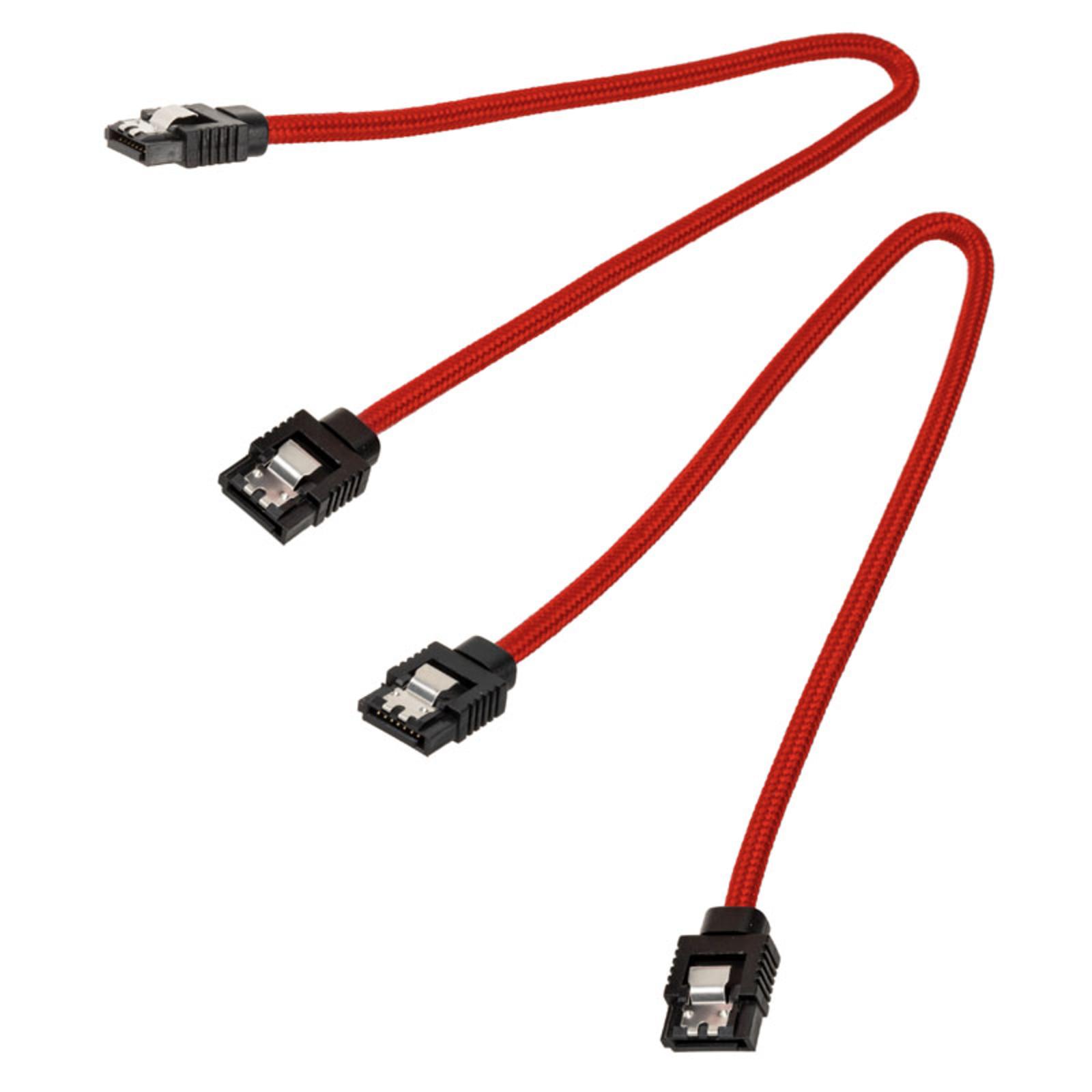 Corsair Premium Sleeved SATA Cable Red 30cm Pack of 2