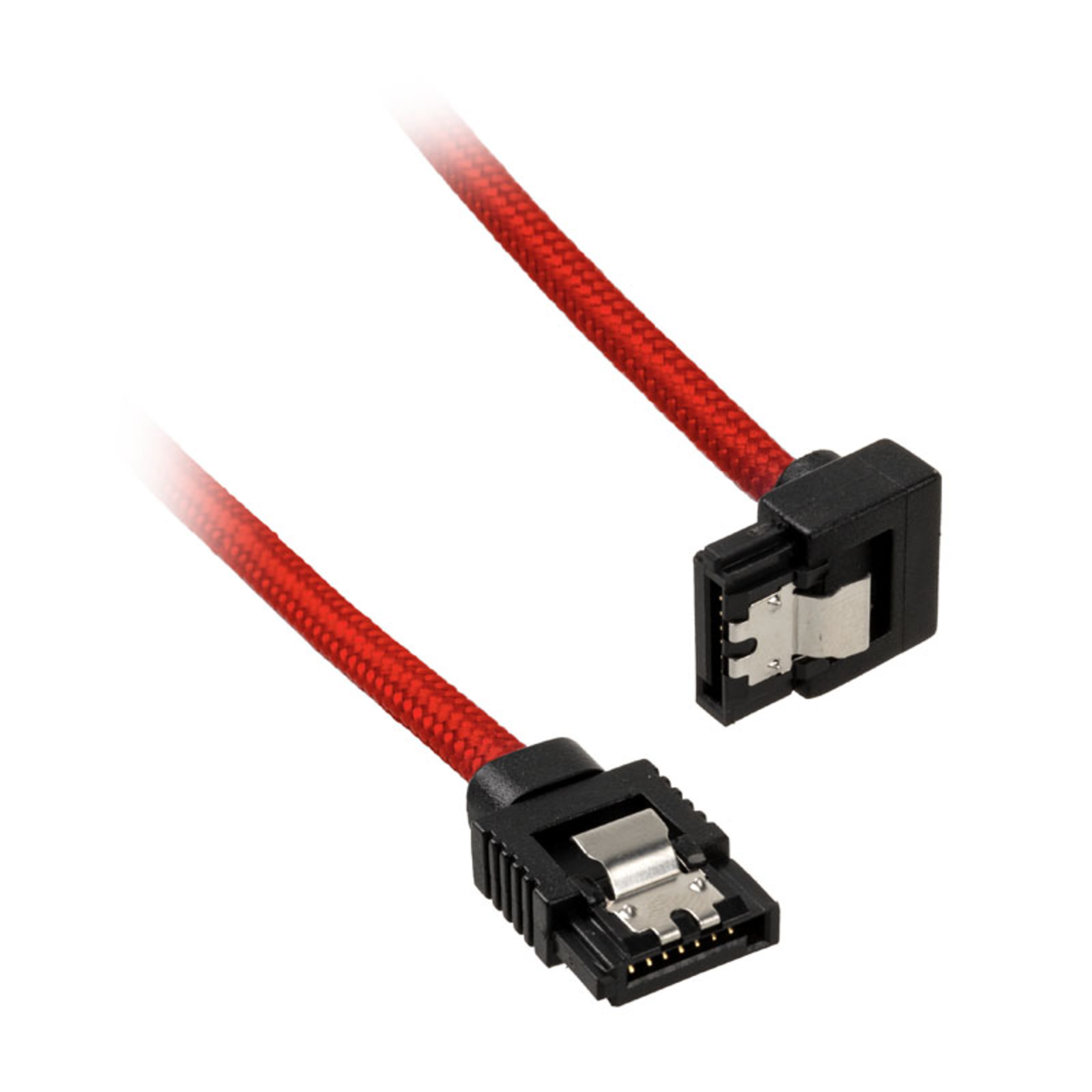Corsair Premium Sleeved SATA Cable Angled Red 30cm Pack of 2