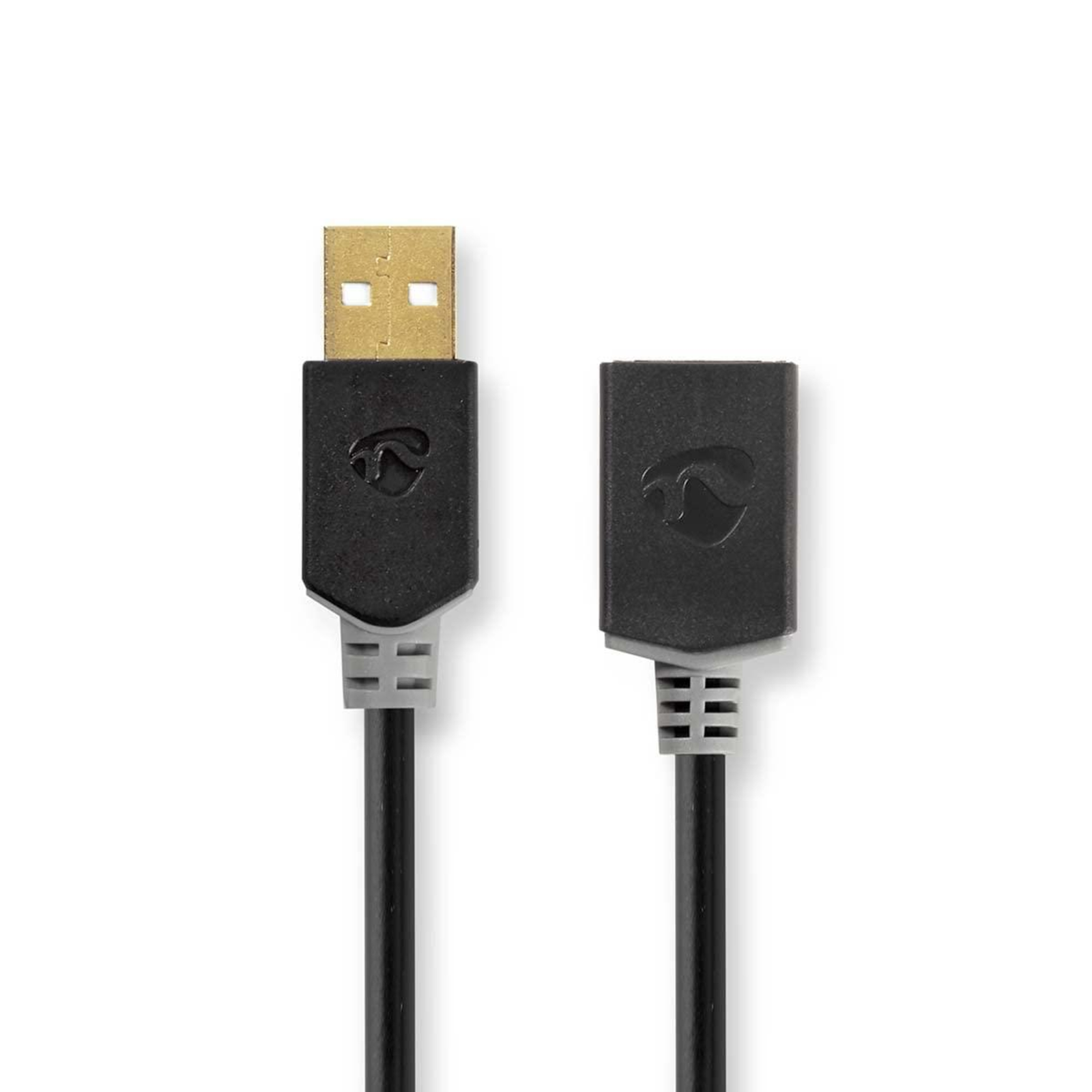 Nedis USB Cable 2.0 USB-A Plug Socket 480 Mbps gold-plated 2.00 M Round PVC Anthracite
