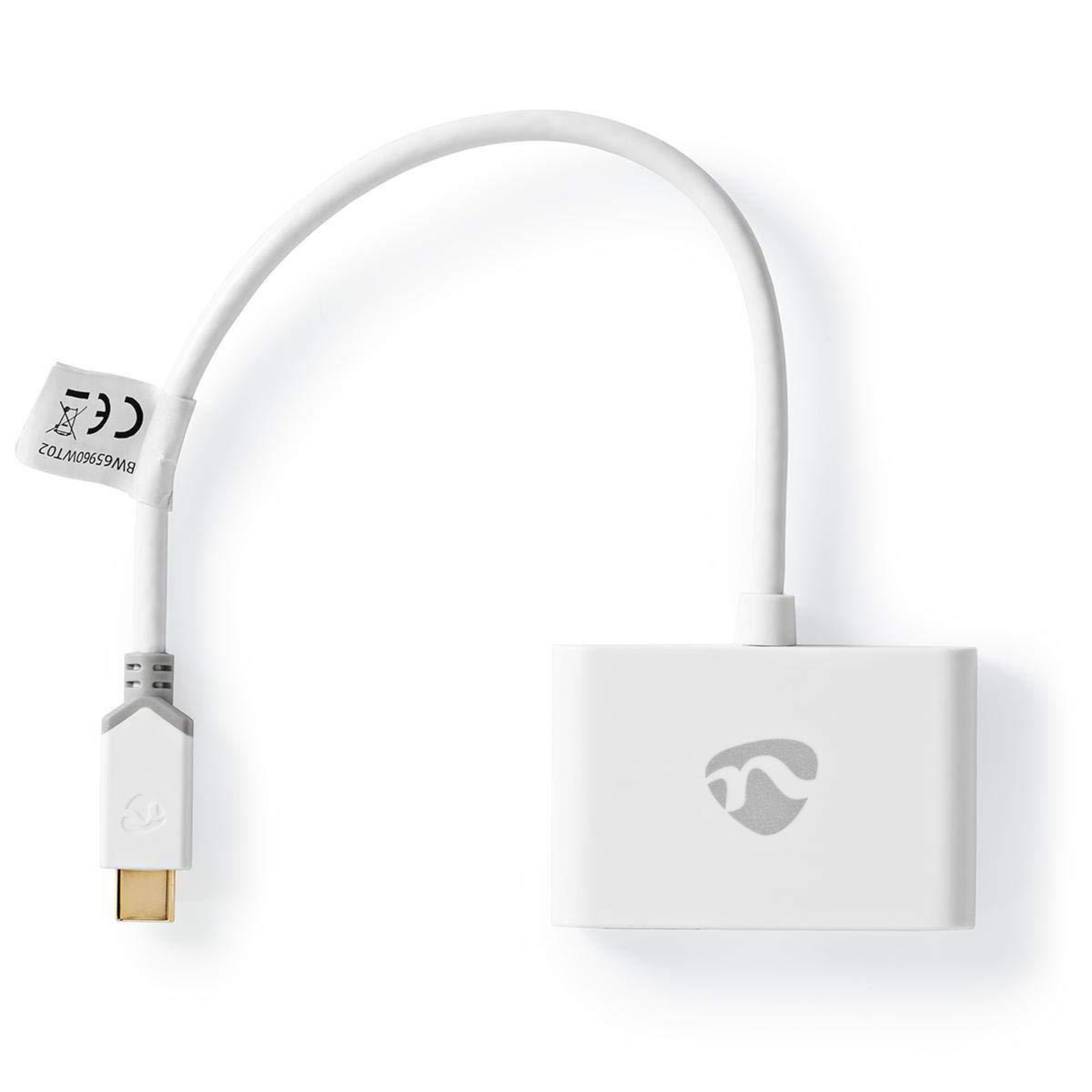 NEDIS USB Multi-Port Adapter USB 3.1 Gen1 USB-C Plug 2x USB-A 1000 Mbps 0.20 M Round gold-plated