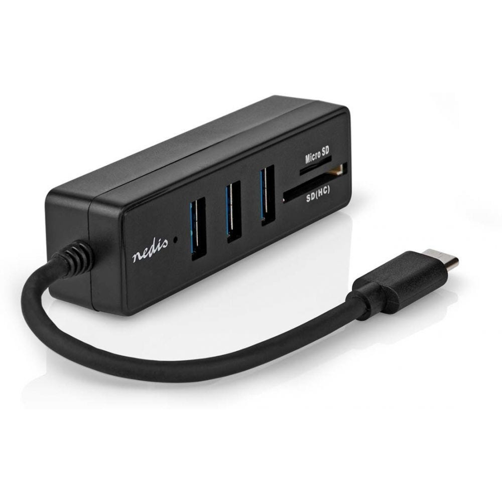Nedis CCGB64250BK01 USB Hub 1x USB-C 3x USB A Socket 5 Ports USB 3.2 Gen 1 U Power