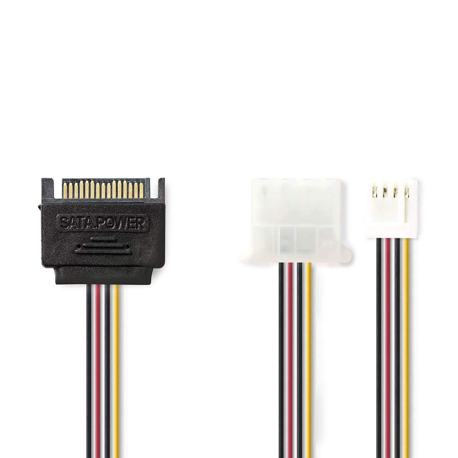 Nedis Internal Power Cable SATA 15-pin Plug FDD Socket Molex gold-plated 0.20 M Round PVC