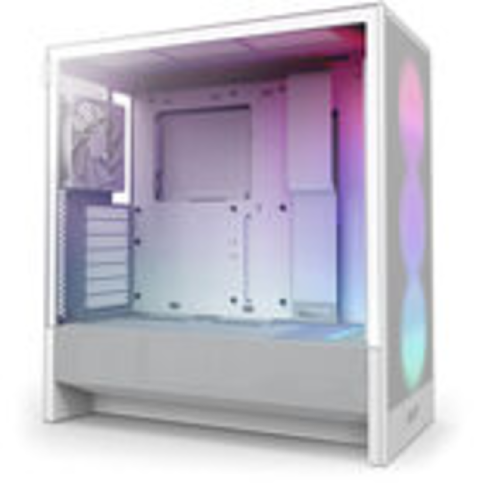 NZXT H5 Flow RGB (2024) Tower ATX No Power Supply White Tempered Glass