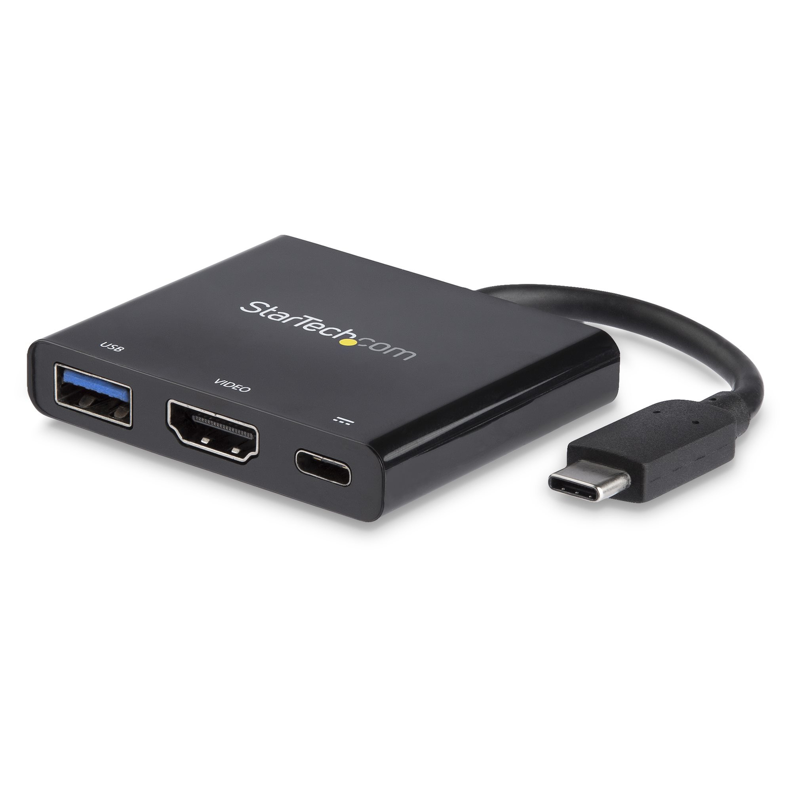 StarTech.com USB-C Multiport Adapter with HDMI USB 3.0 Port 60W PD Black Wired