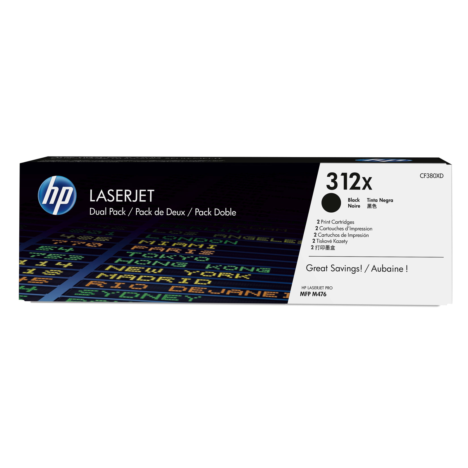 HPI 312X 2-pack Black Original LaserJet High-yield Toner Cartridges 8800 Pages