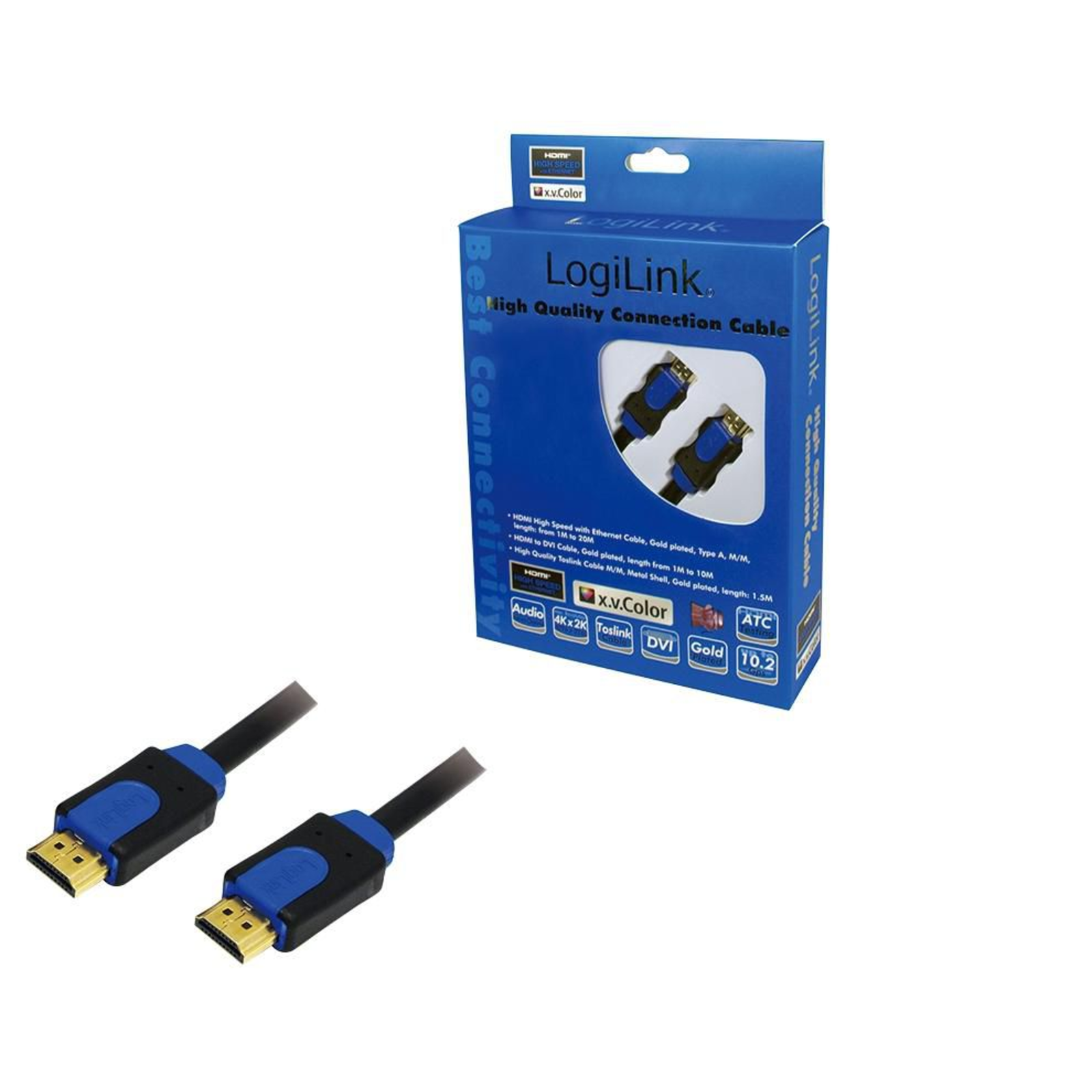 LogiLink HDMI Cable with Ethernet HDMI Male to HDMI Male
