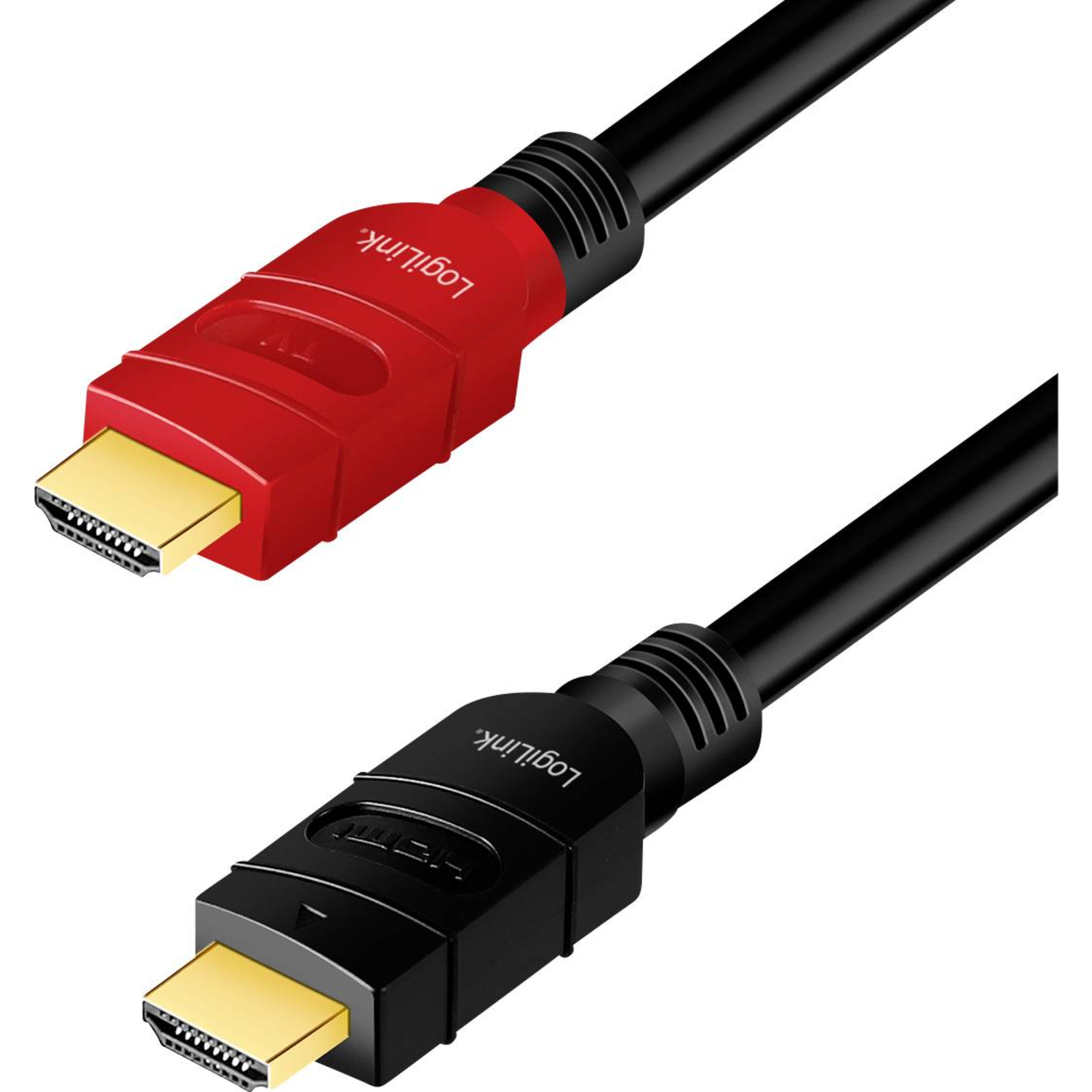LogiLink Premium High Speed HDMI Cable Male to 10 M Triple Insulation Black Red Active Supports 4K