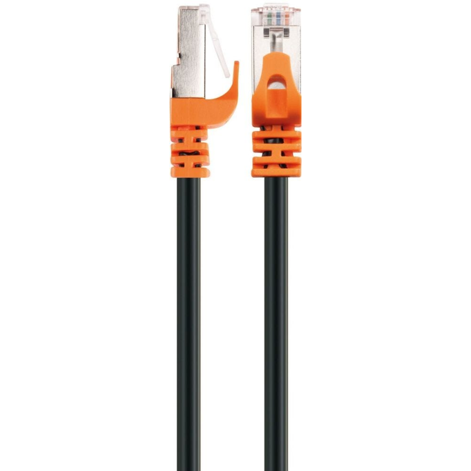 Schwaiger CAT7 Network Cable S/FTP Male/male 2.00 M Black/orange CAT 7 Cable/RJ45 Plug FTP
