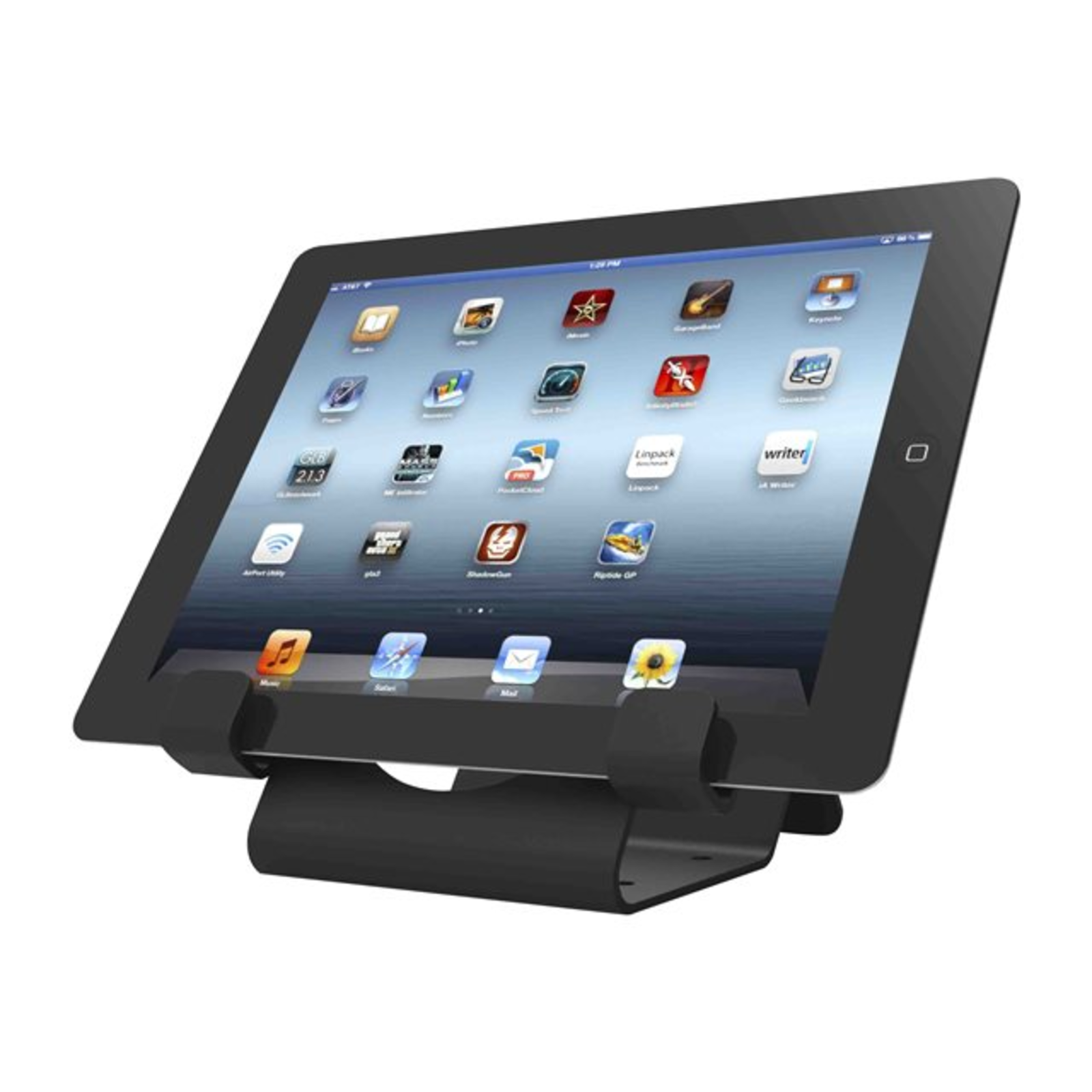 Compulocks Universal Tablet Holder with Keyed Cable Lock Secure Tablet Stand for Tablet Black