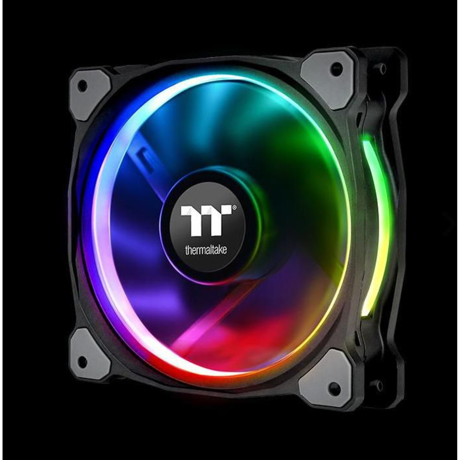 Thermaltake Riing Plus 14 LED RGB Radiator Fan TT Premium Black Set of 3 1x Controller