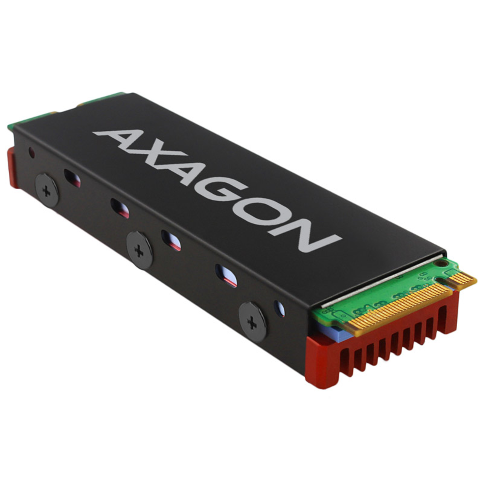 Axagon CLR-M2 Passive M.2 SSD Body 2280 Aluminium Red