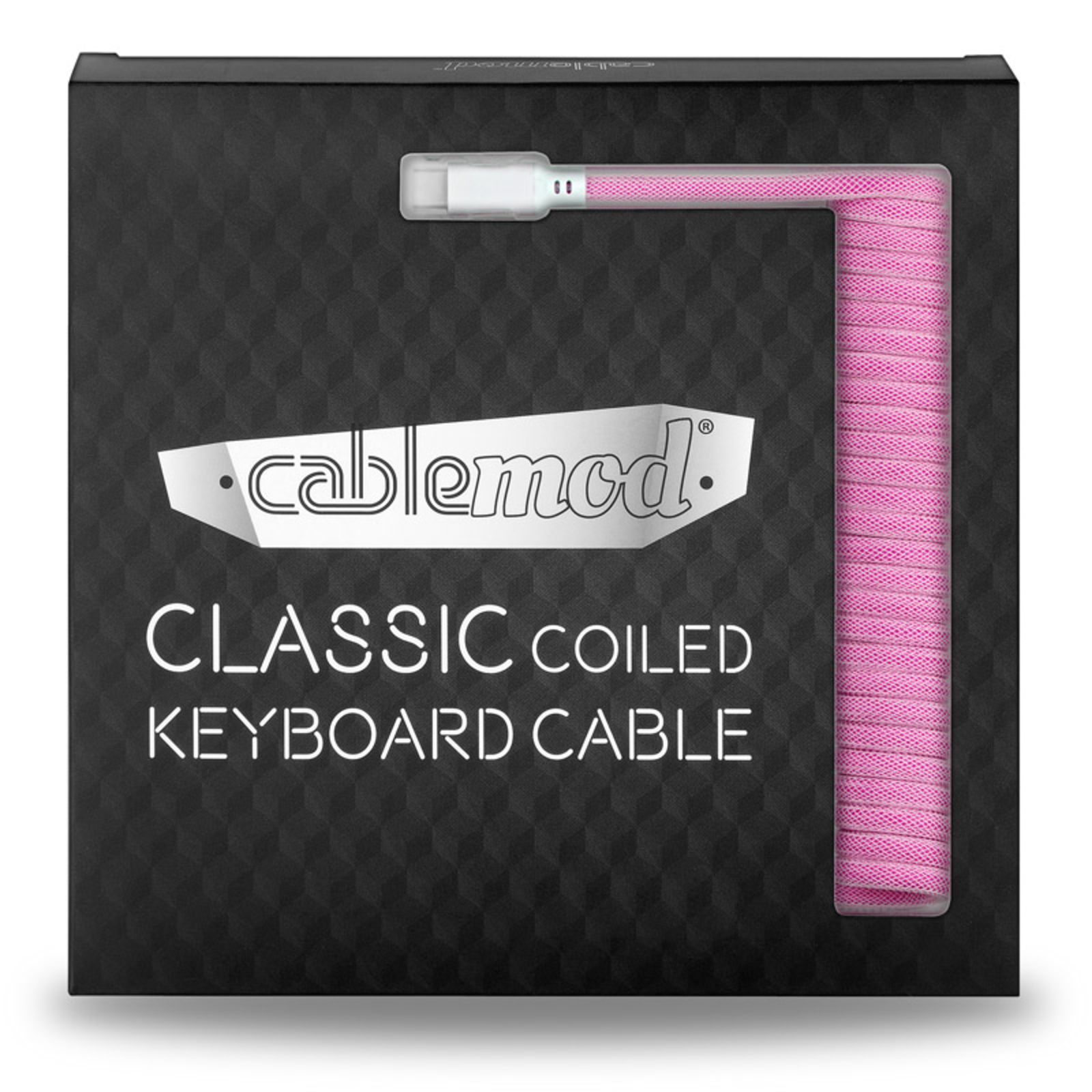 CableMod Classic Coiled Keyboard Cable USB-C to USB Type A Strawberry Cream 150cm