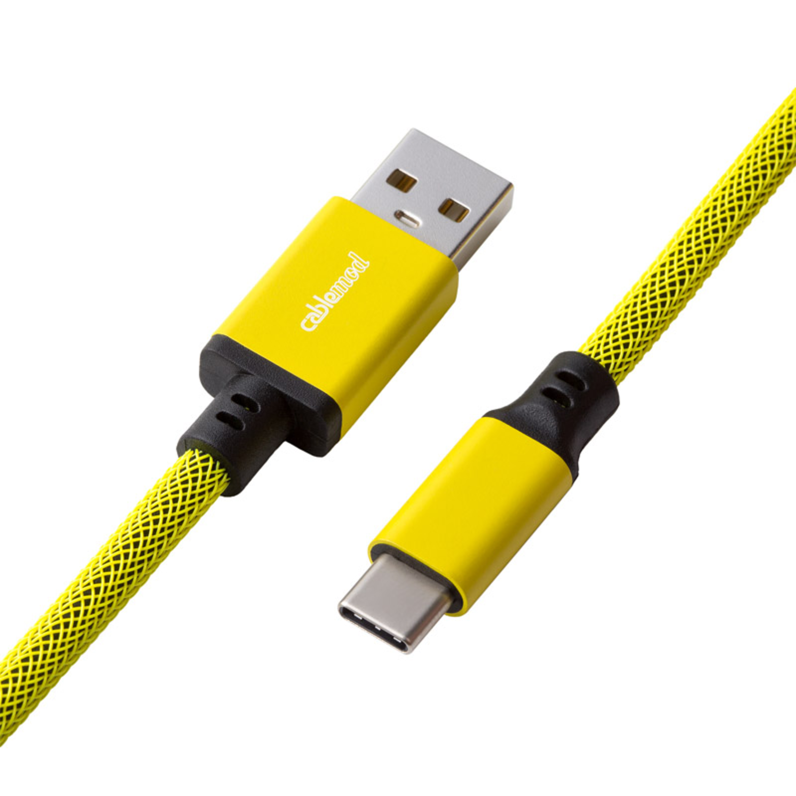 CableMod Classic Coiled Keyboard Cable USB-C to USB Type A Dominator Yellow 150cm