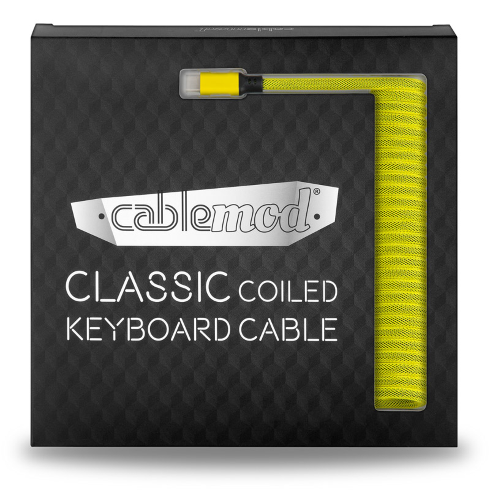CableMod Classic Coiled Keyboard Cable USB-C to USB Type A Dominator Yellow 150cm