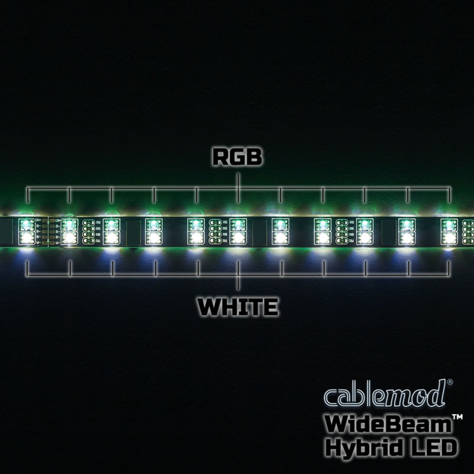 CableMod WideBeam Hybrid LED Strip 30cm RGB/W