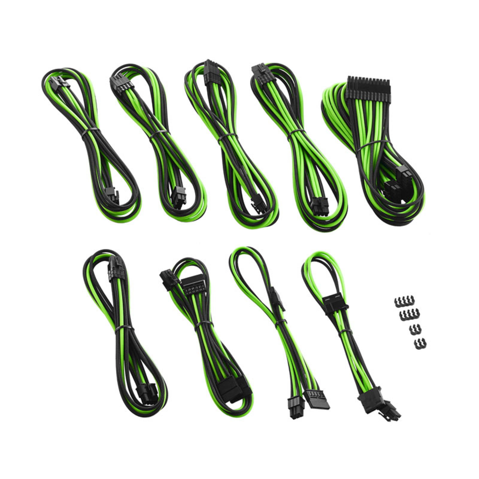 CableMod C-Series PRO ModMesh Cable Kit for RMi/RMx/RM (Black Label) Black/light Green