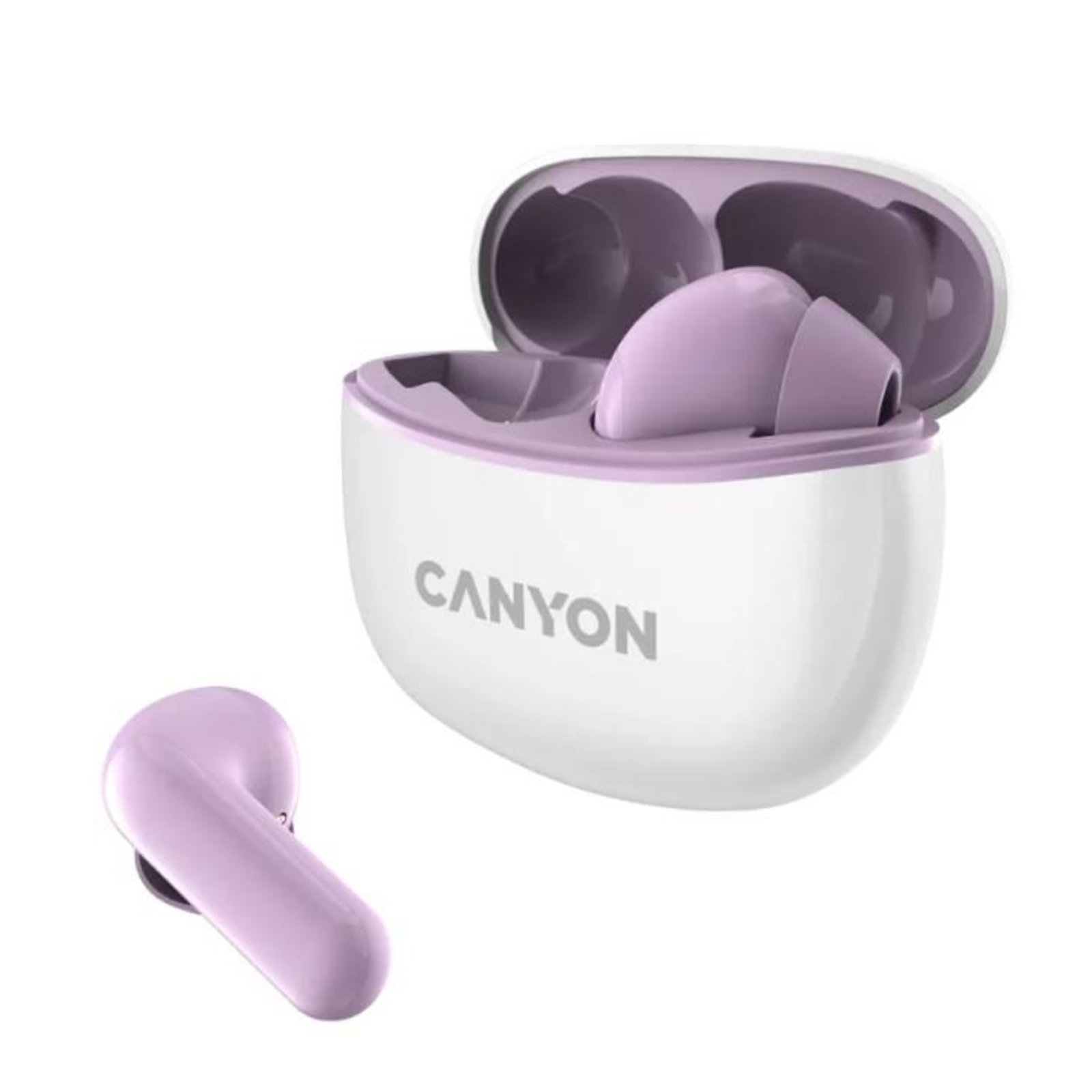 CANYON In-Ear Headphones TWS-5 Purple Bluetooth 5.3 Touch Control Charging Input USB-C