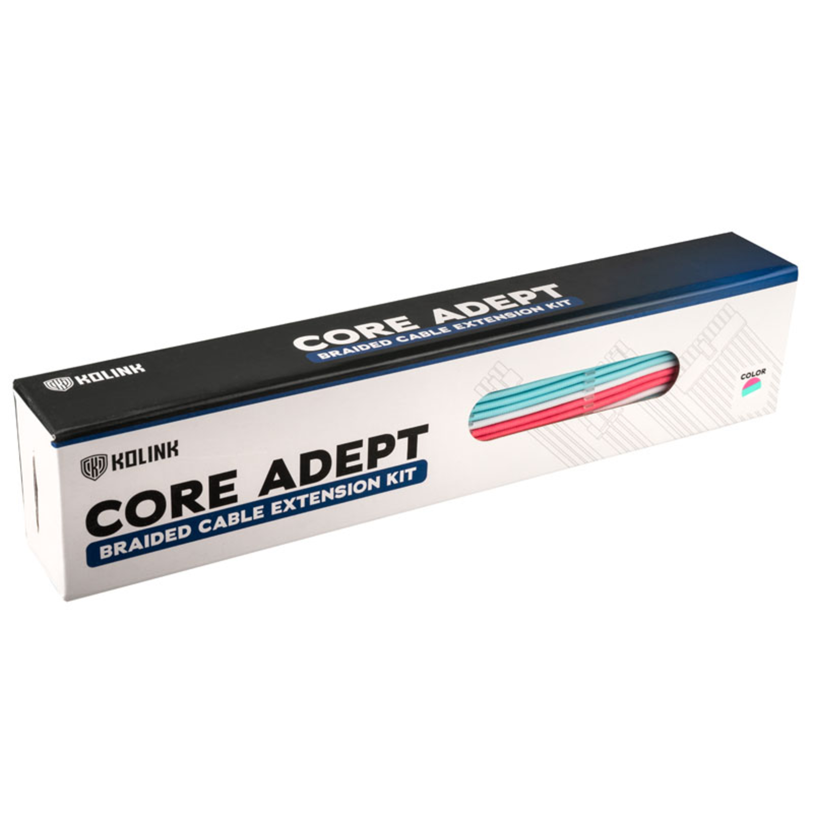 Kolink Core Adept Braided Cable Extension Kit Brilliant White/neon Blue/Pure Pink