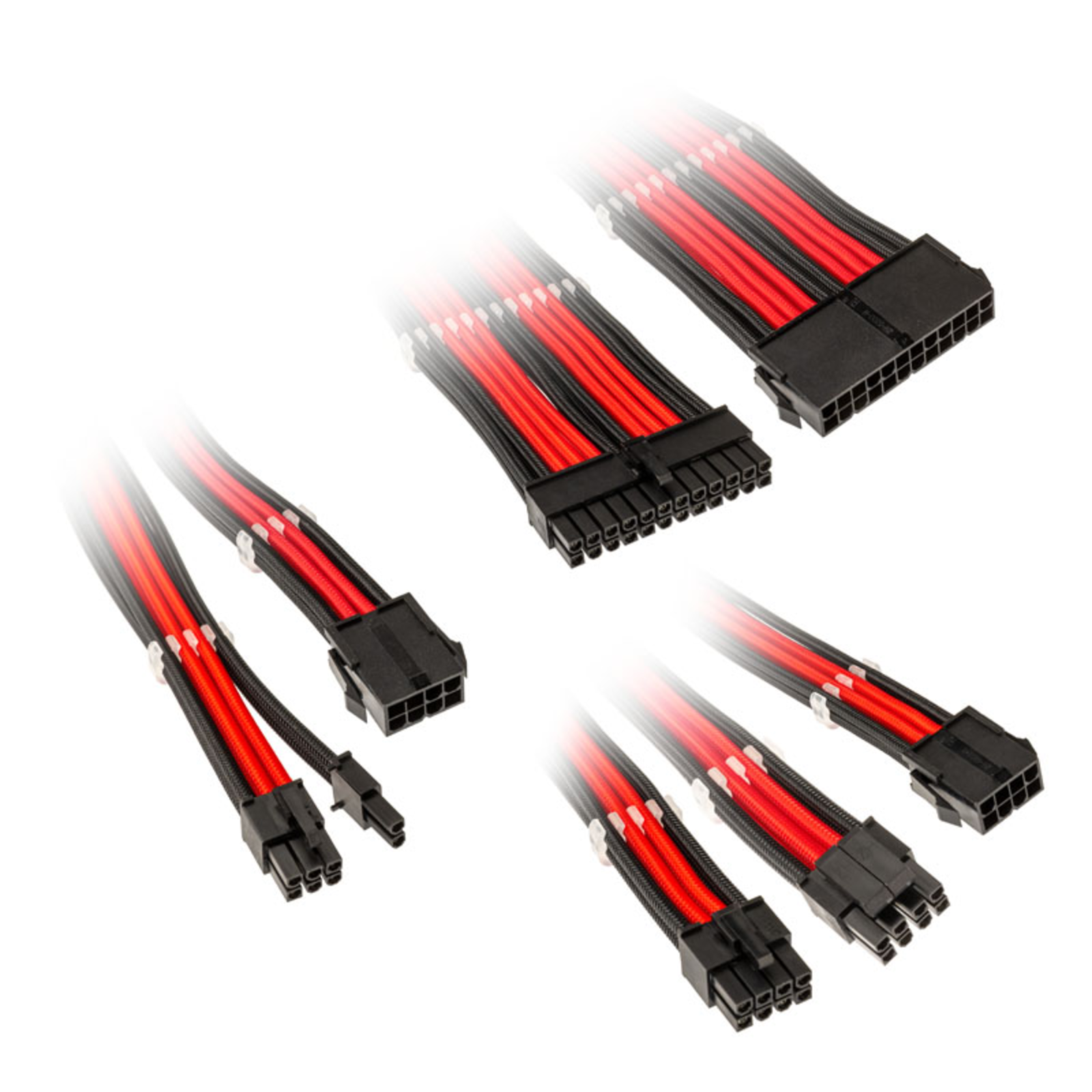 Kolink Core Adept Braided Cable Extension Kit Black/Red