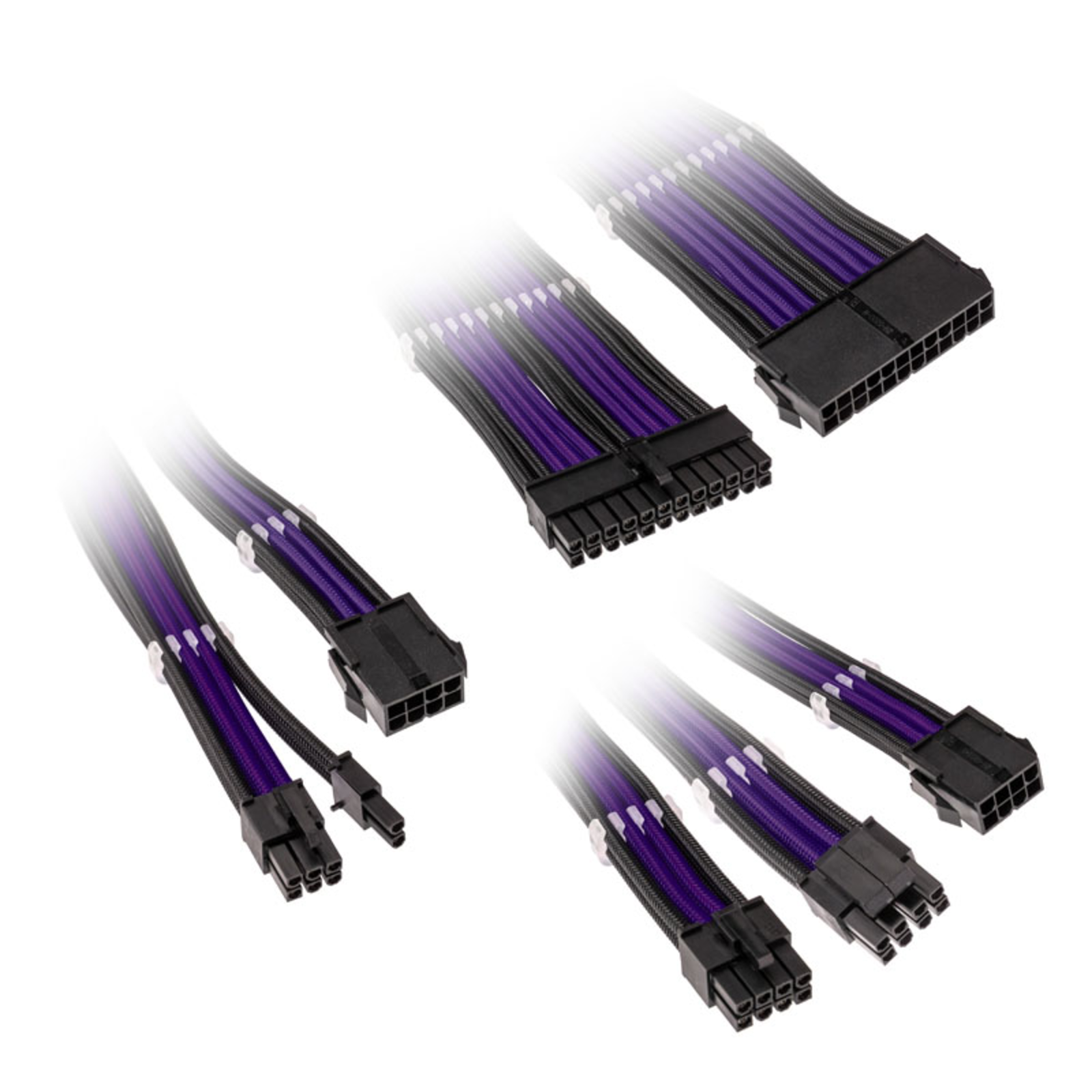 Kolink Core Adept Braided Cable Extension Kit Jet Black/Titanium Purple