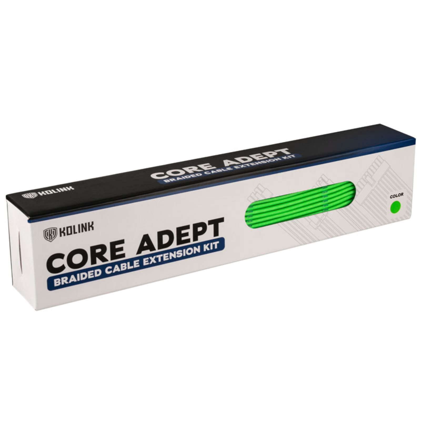 Kolink Core Adept Braided Cable Extension Kit Green