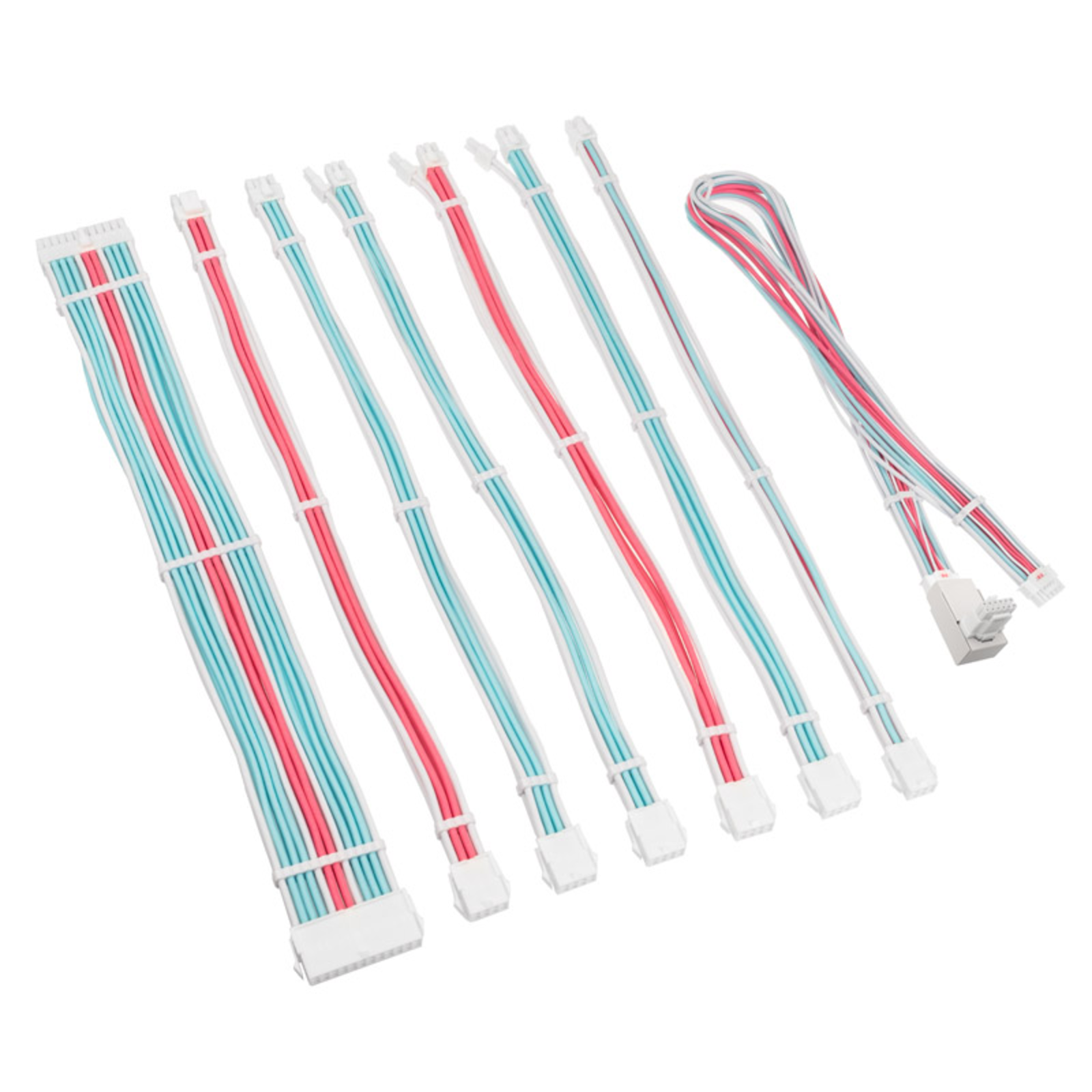 Kolink Core Pro Braided Cable Extension Kit 12V-2x6 Type 1 Brilliant White/neon Blue/Pure Pink