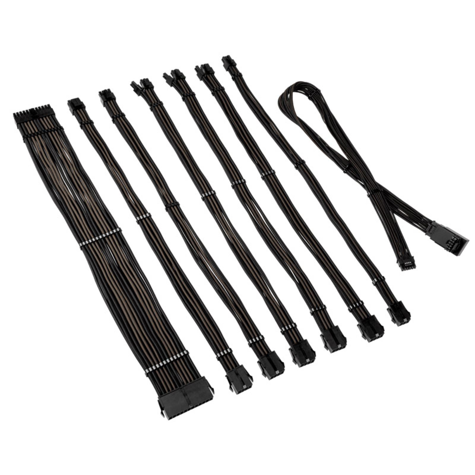 Kolink Core Pro Braided Cable Extension Kit 12V-2x6 Type 1 Jet Black/Gunmetal Grey