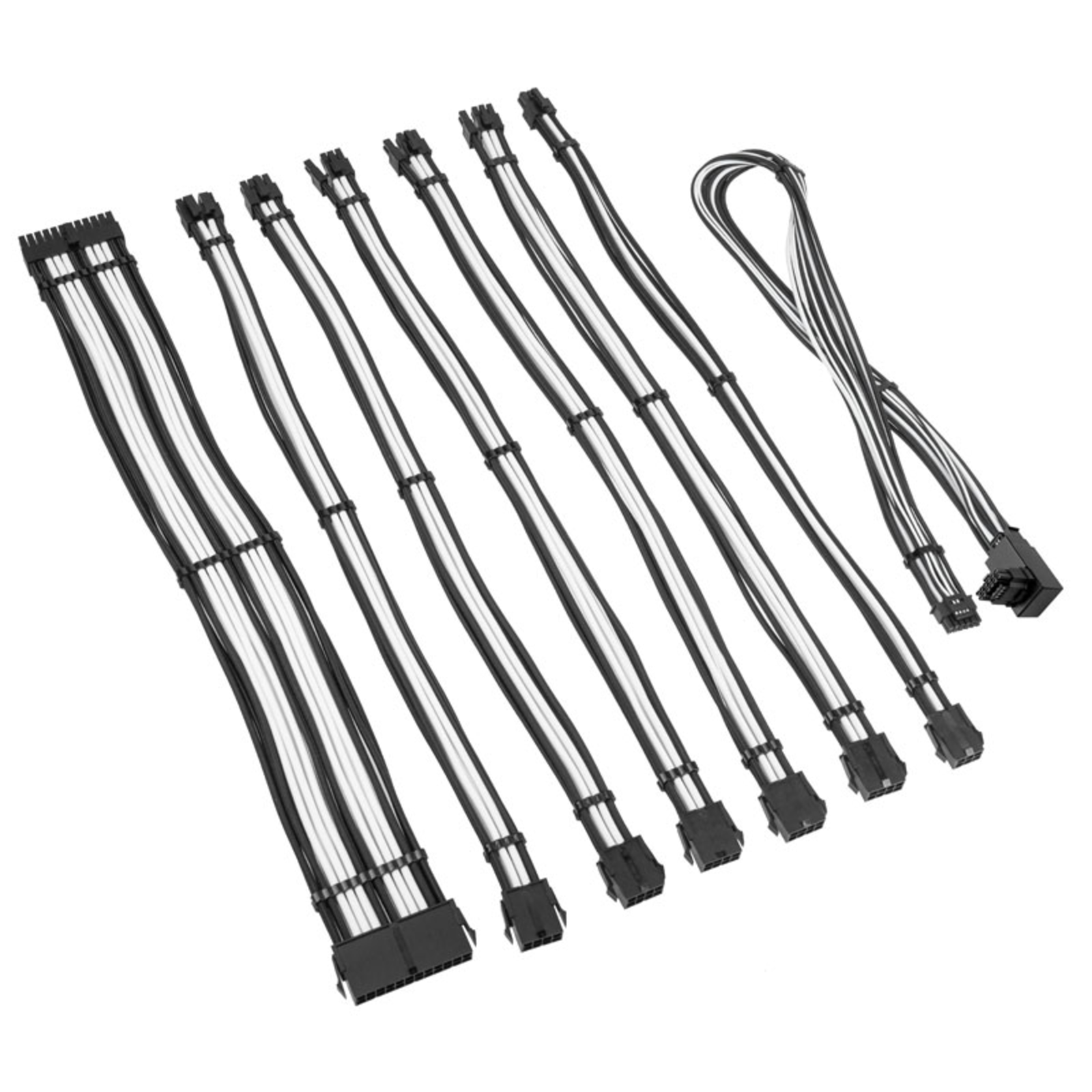 Kolink Core Pro Braided Cable Extension Kit 12V-2x6 Type 1 Jet Black/Brilliant White