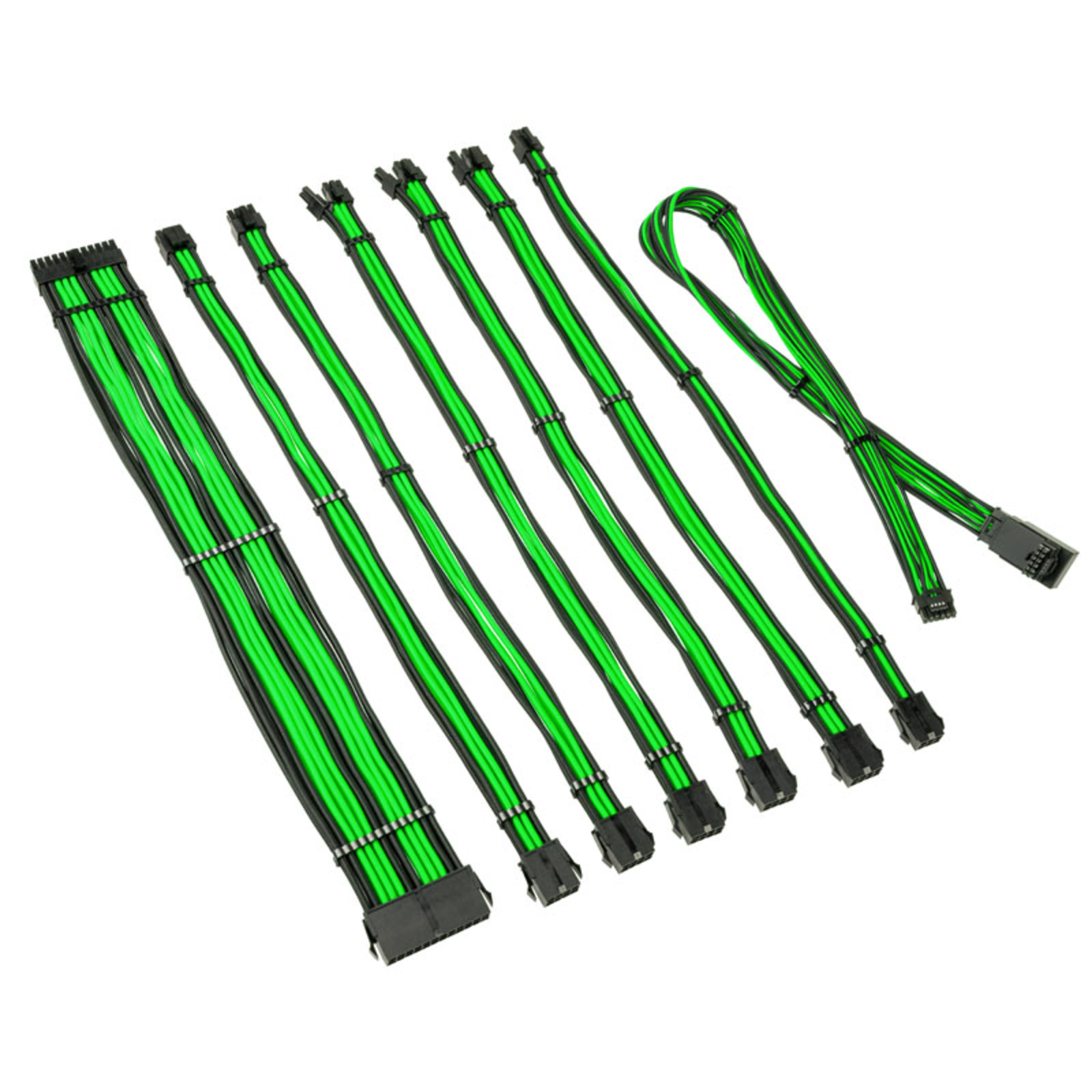 Kolink Core Pro Braided Cable Extension Kit 12V-2x6 Type 1 Venom Green