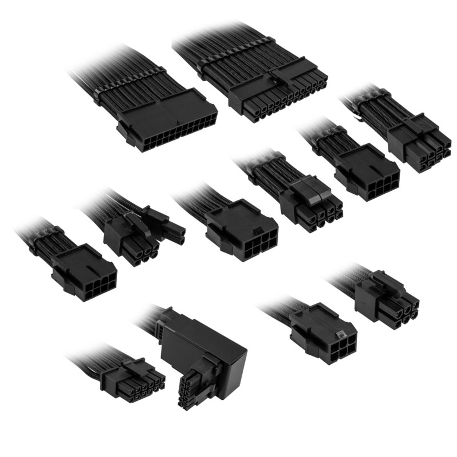 Kolink Core Pro Braided Cable Extension Kit 12V-2x6 Type 2 Jet Black