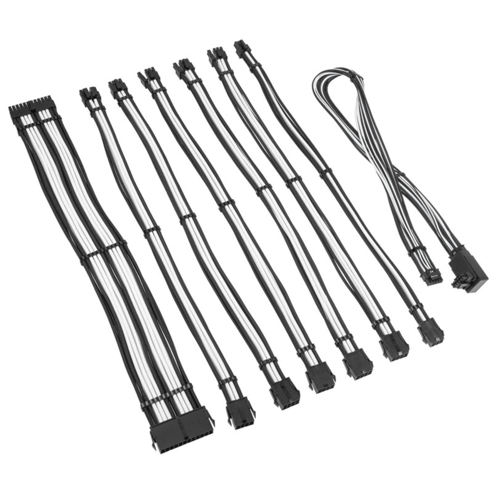 Kolink Core Pro Braided Cable Extension Kit 12V-2x6 Type 2 Jet Black/Brilliant White