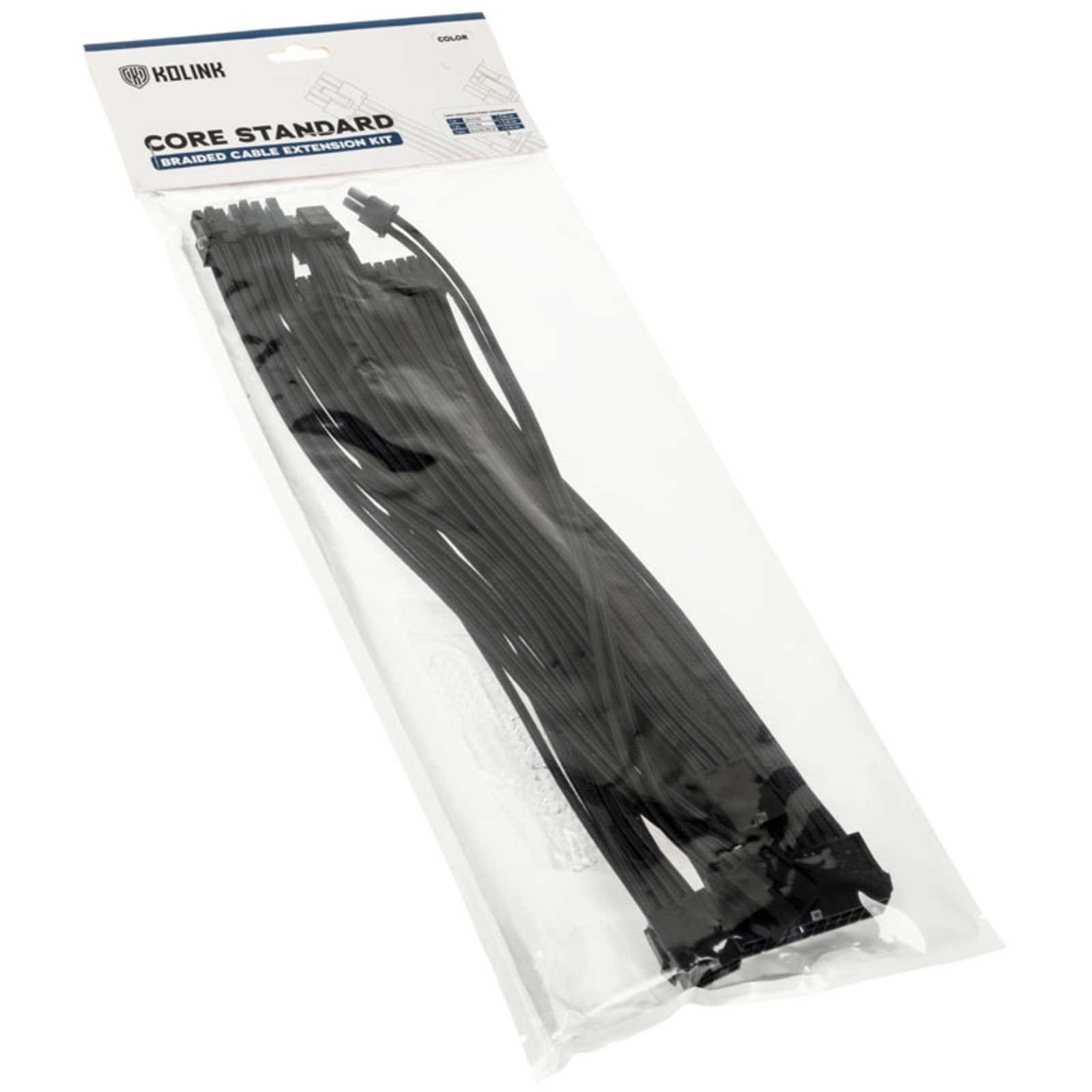 Kolink Core Standard Braided Cable Extension Kit Jet Black