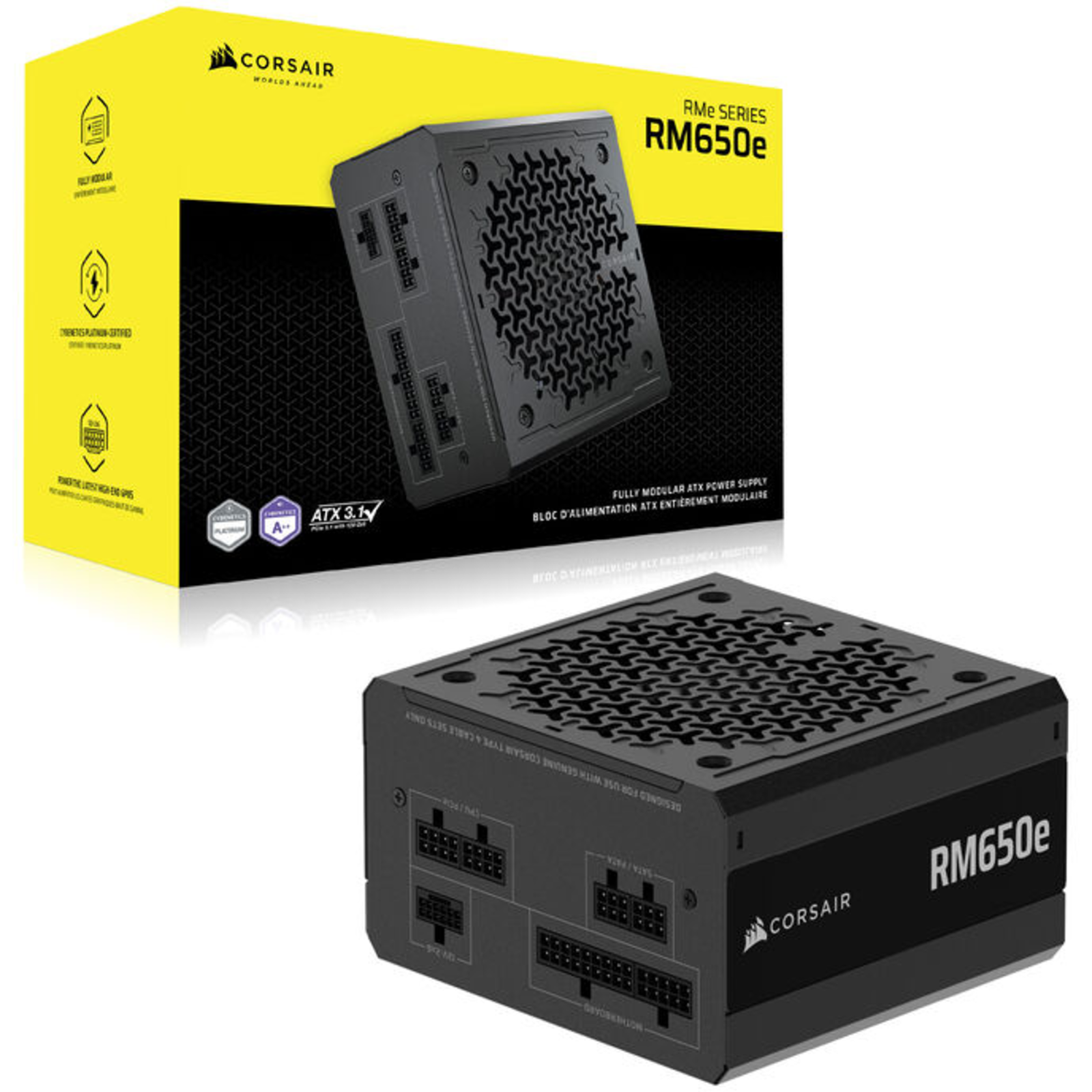 Corsair Power Supply 650W RM650e Modular ATX 3.1 80+gold PCServer Power Supply ATX (CP-9020302-EU)