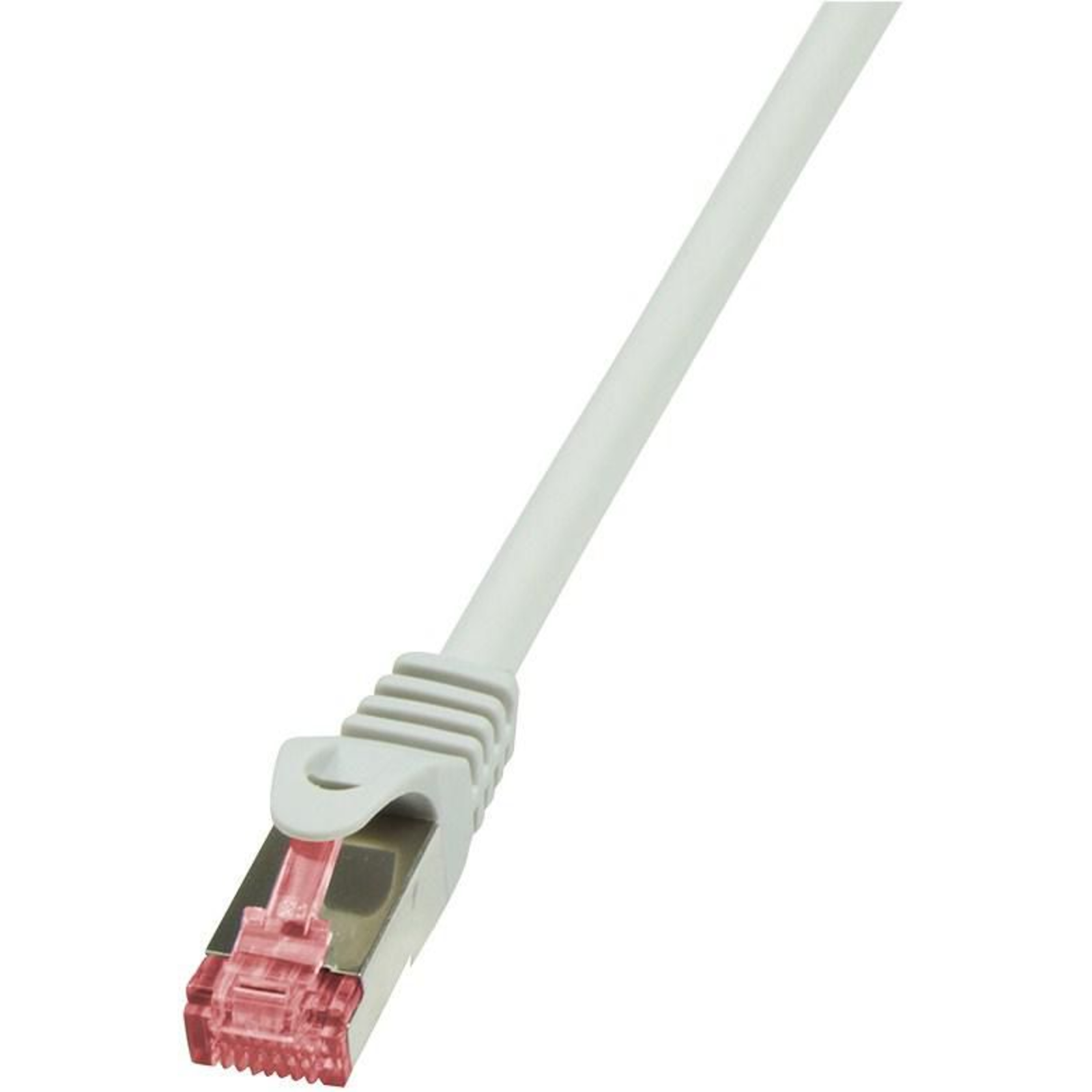 LogiLink RJ45 Network Cable Patch CAT 6 S/FTP 0.25 M Grey Flame Retardantsnap-on Predection 1 Pc.