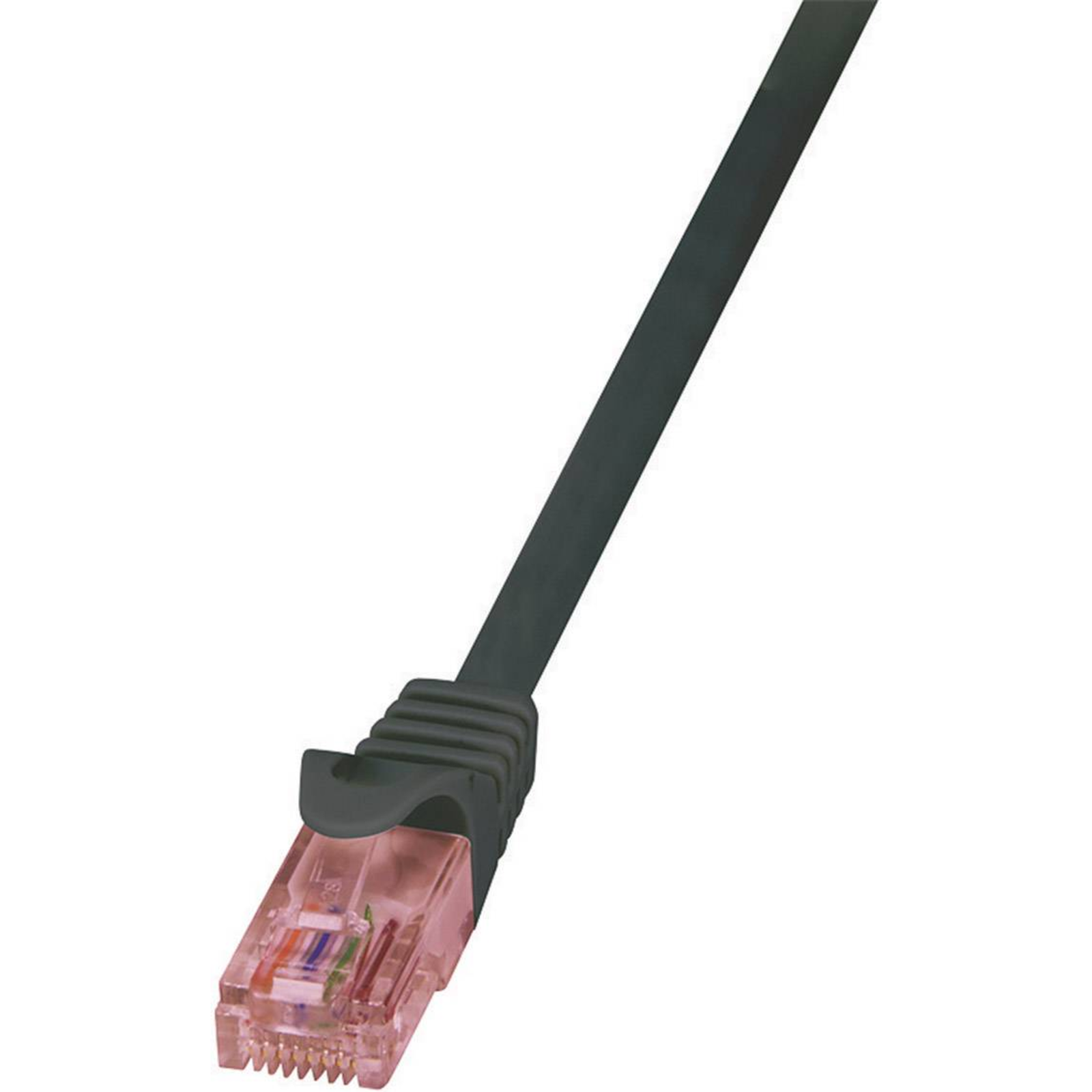 LogiLink RJ45 Network Cable Patch CAT 6 U/UTP 0.50 M Black Flame Retardantsnap-in Predection 1 Pc.