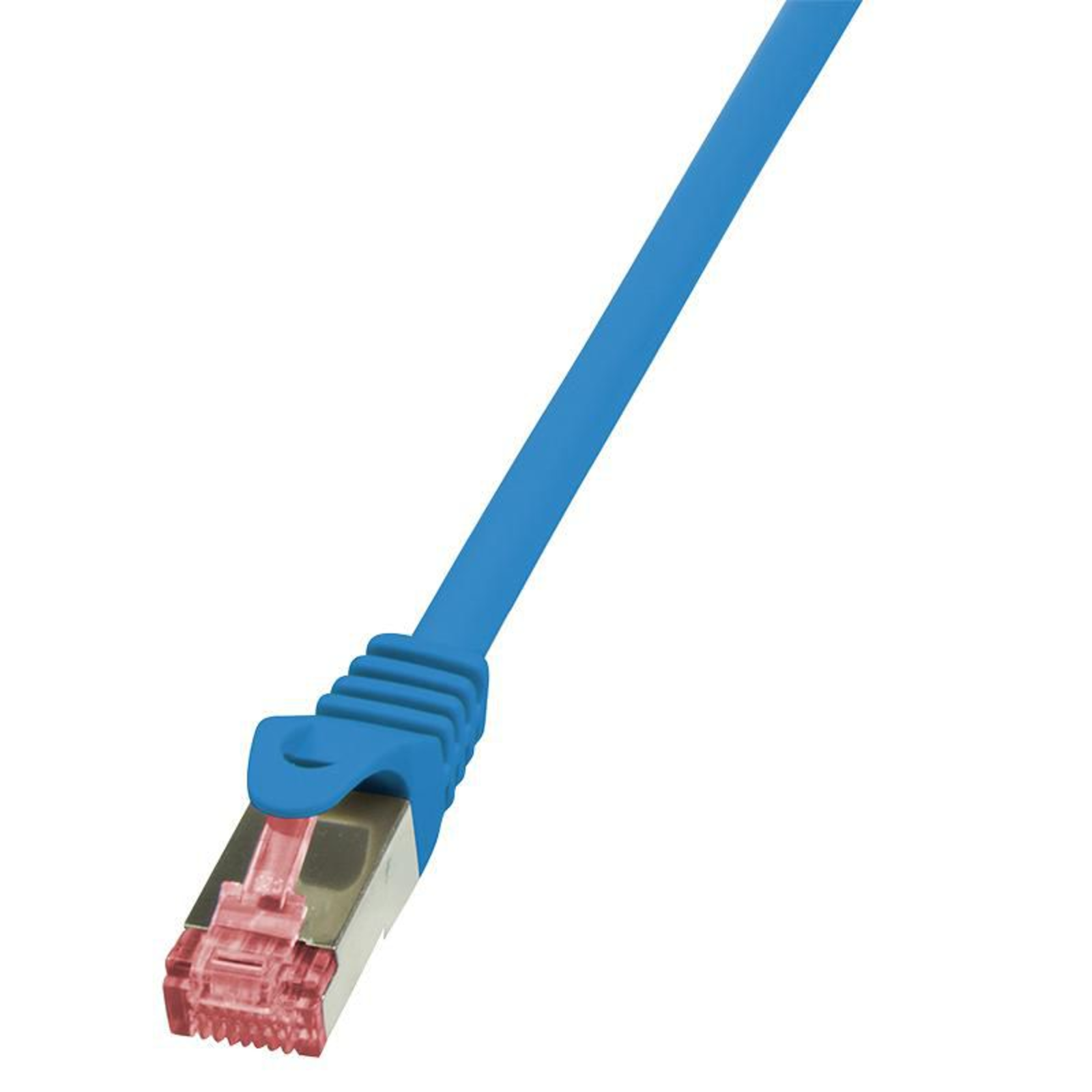 LogiLink RJ45 Network Cable Patch CAT 6 S/FTP 0.50 M Blue Flame Retardantsnap-in Predection 1 Pc.