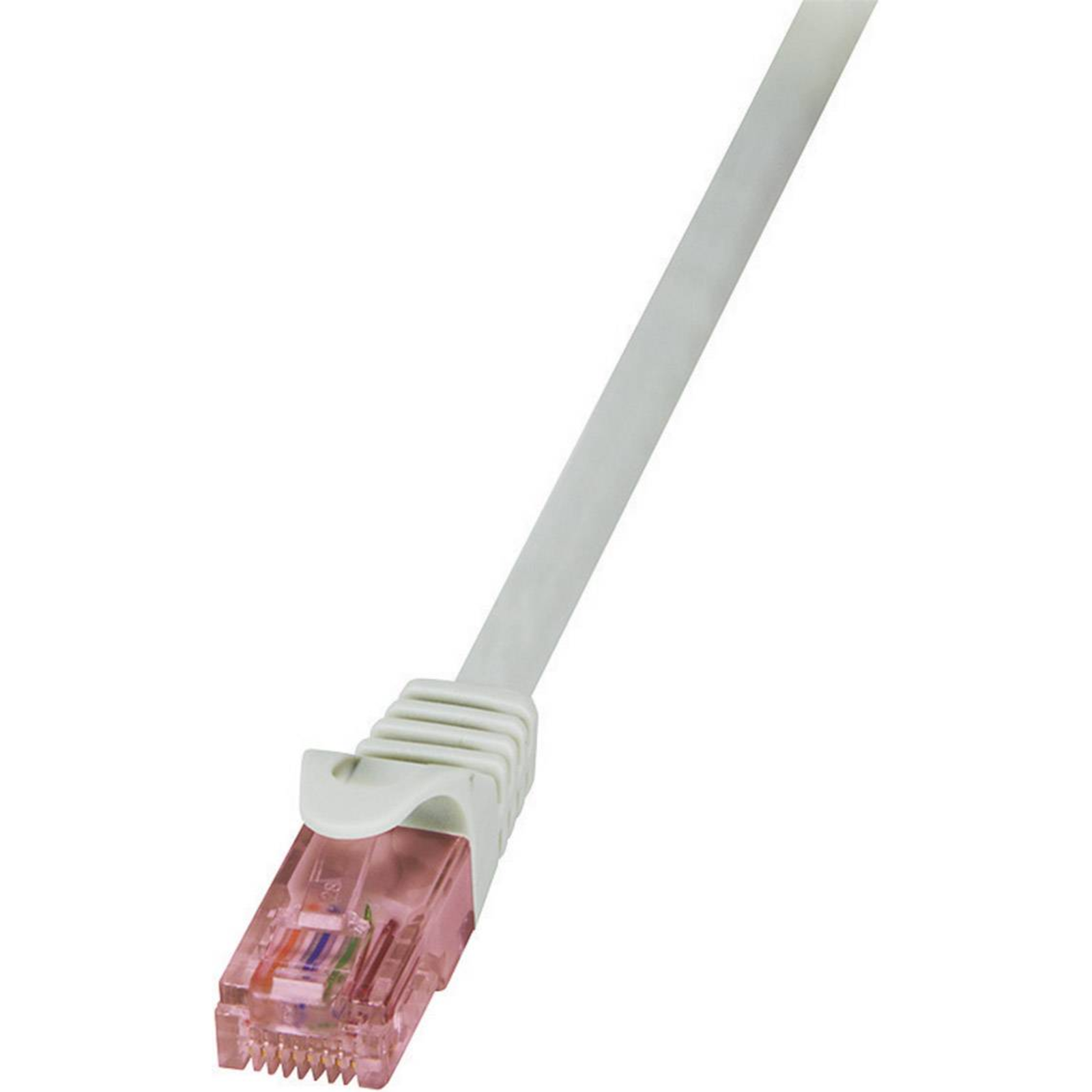 LogiLink RJ45 Network Cable Patch CAT 6 U/UTP 1.00 M Grey Flame Retardantsnap-in Nose Predection 1