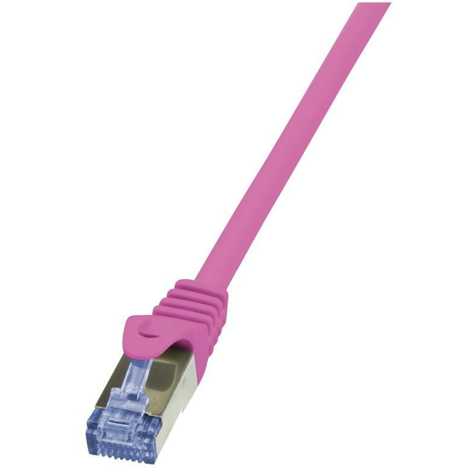 LogiLink RJ45 Network Cable Patch CAT 6a S/FTP 5.00 M Pink Flame Retardantsnap-in Predection 1 Pc.