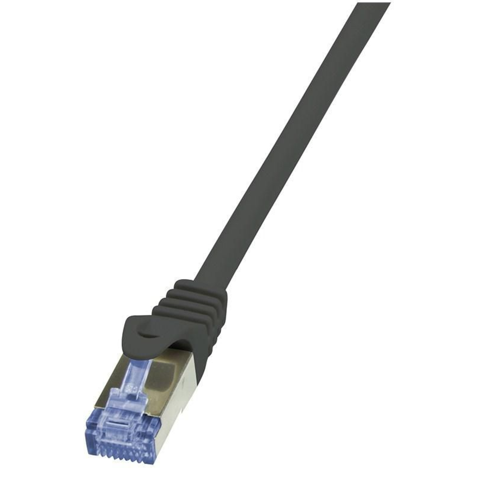 LogiLink RJ45 Network Cable Patch CAT 6a S/FTP 7.50 M Black Flame Retardantsnap-in Predection 1 Pc.