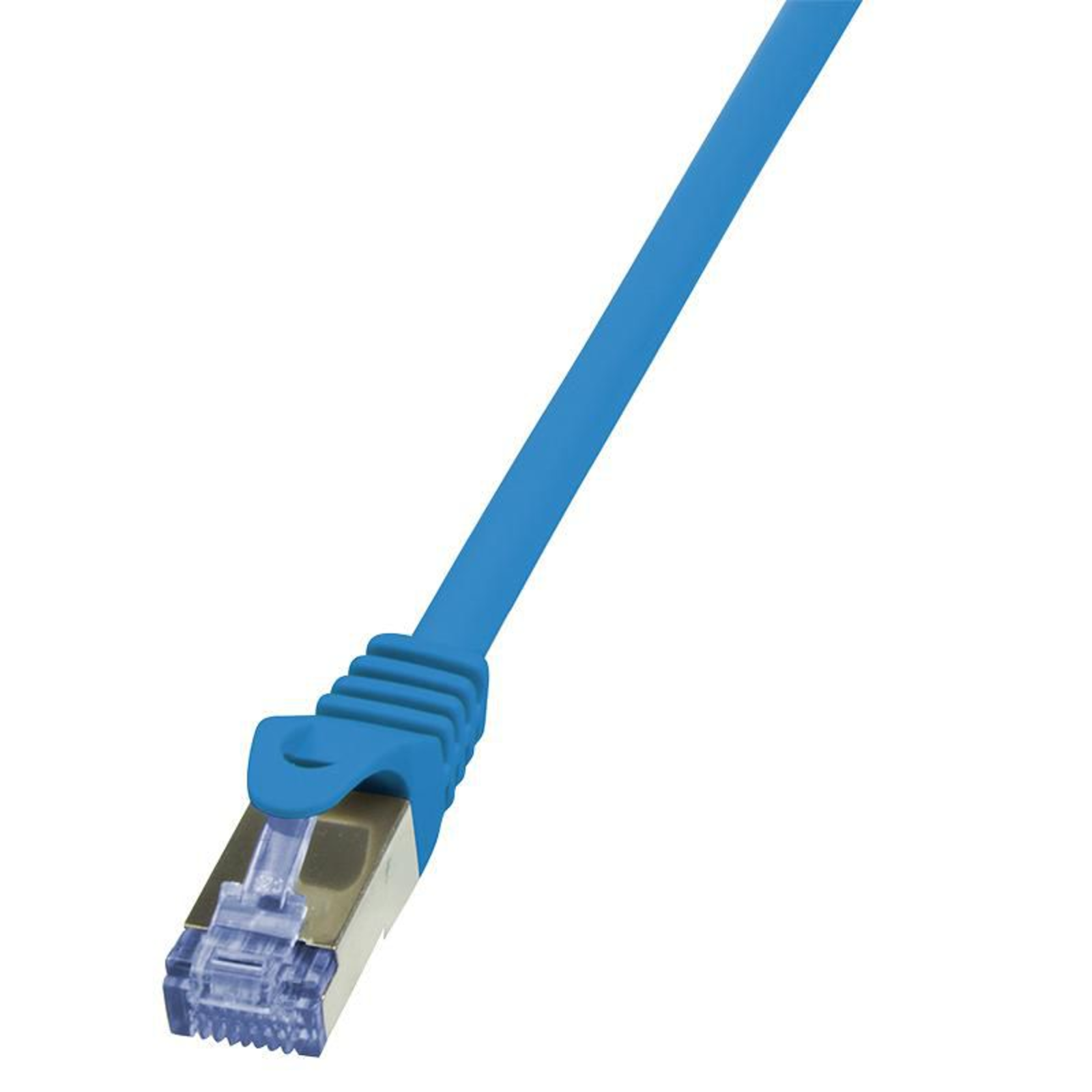 LogiLink RJ45 Network Cable Patch CAT 6a S/FTP 7.50 M Blue Flame Retardantsnap-in Predection 1 Pc.