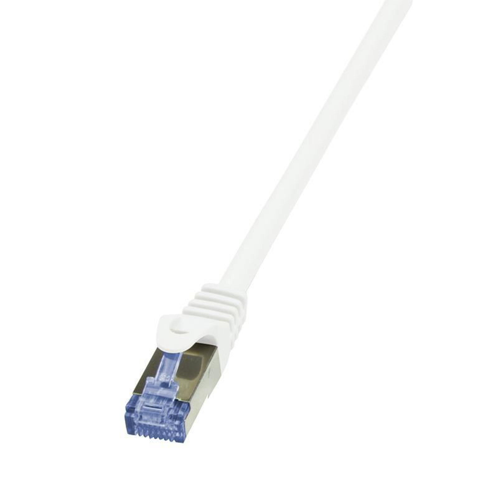 LogiLink RJ45 Network Cable Patch CAT 6a S/FTP 0.50 M White gold-plated Plug Contacts Flame
