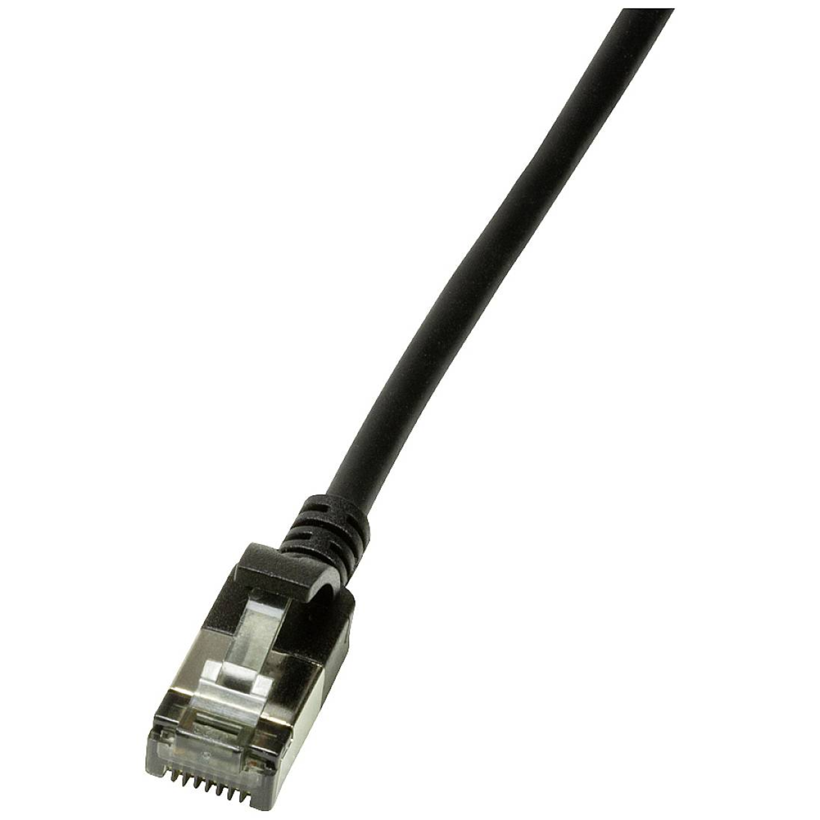 LogiLink RJ45 Network Cable Patch CAT 6a U/FTP 1.00 M Black Extremely Thin Flame-retardant Flexible