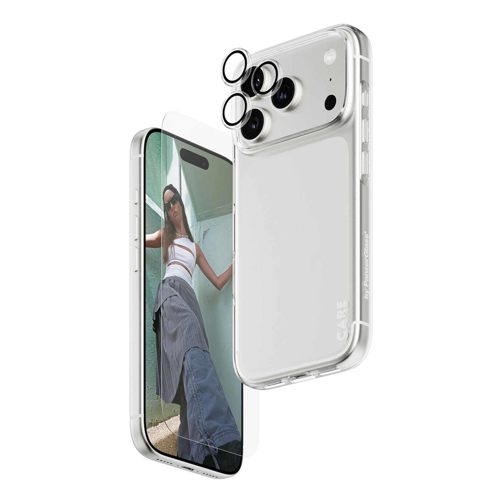 PanzerGlass SAFE. CARE 3-in-1 Fashionable Combo Bundle IPhone 17 Pro