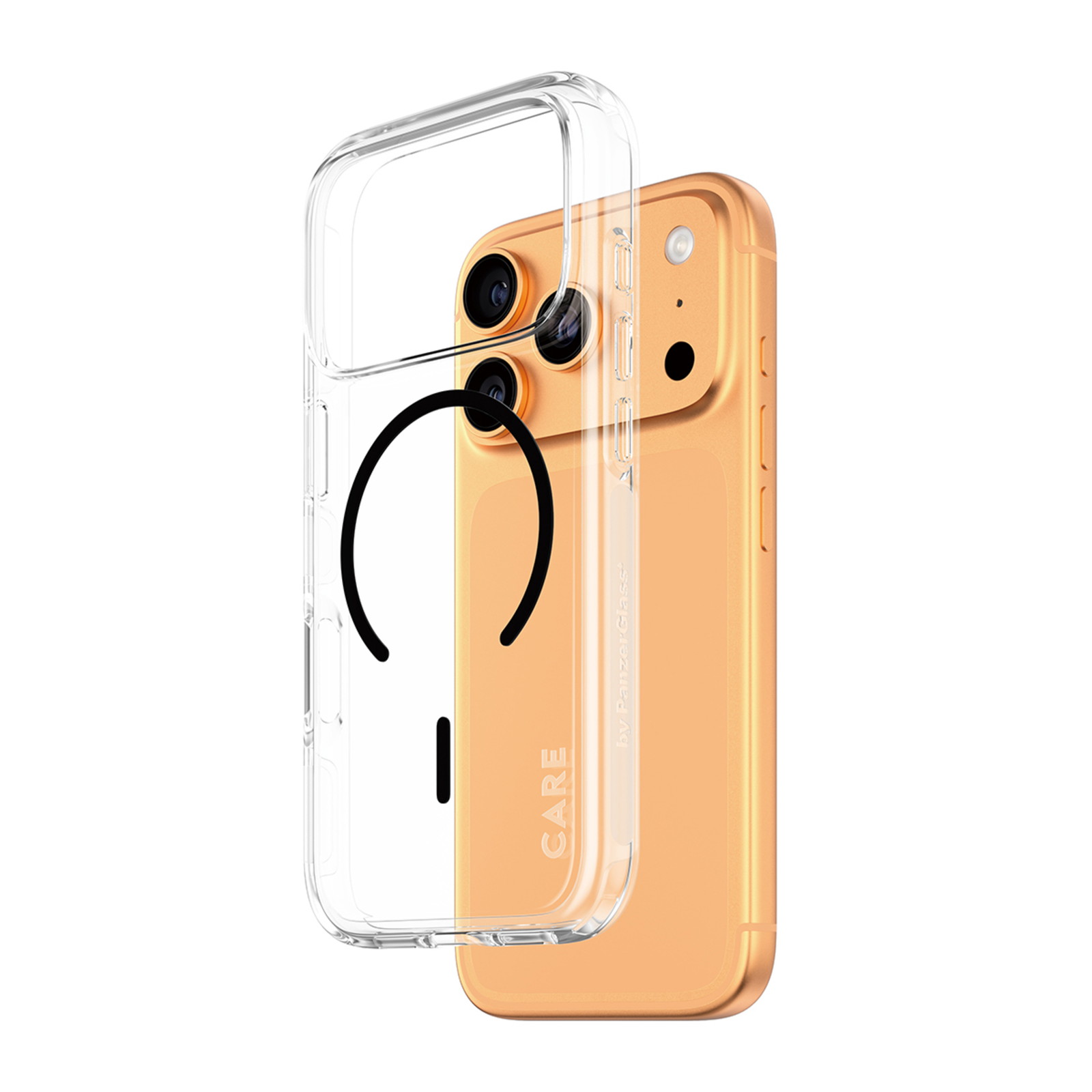PanzerGlass CARE by Flagship Case transparent Urban Combat with Black MagSafe IPhone