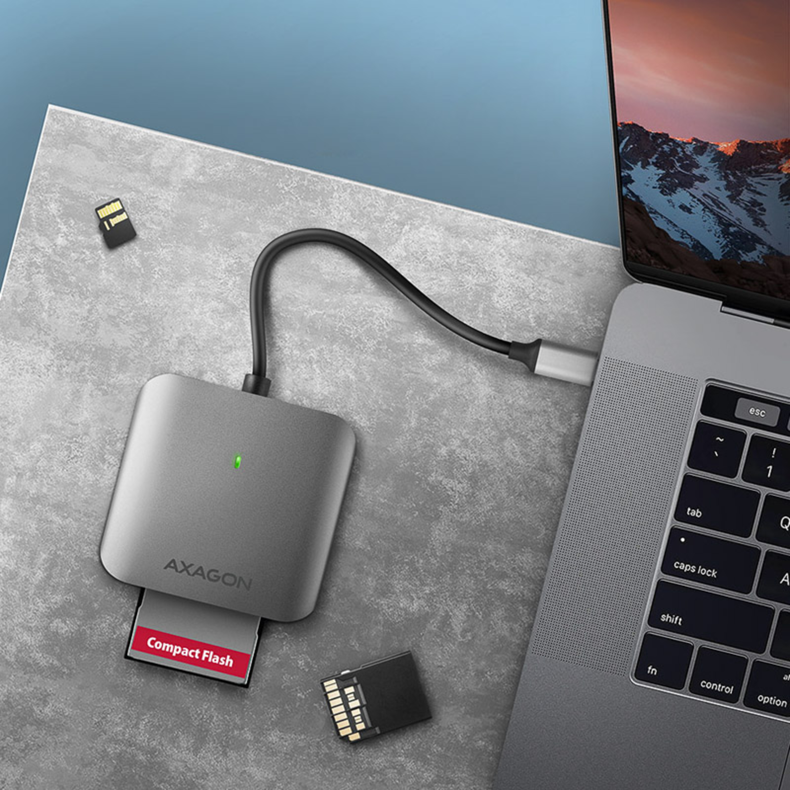Axagon CRE-S3C External Card Reader USB-C 3.2 Gen 1 3-slot SD/microSD/CF UHS-II