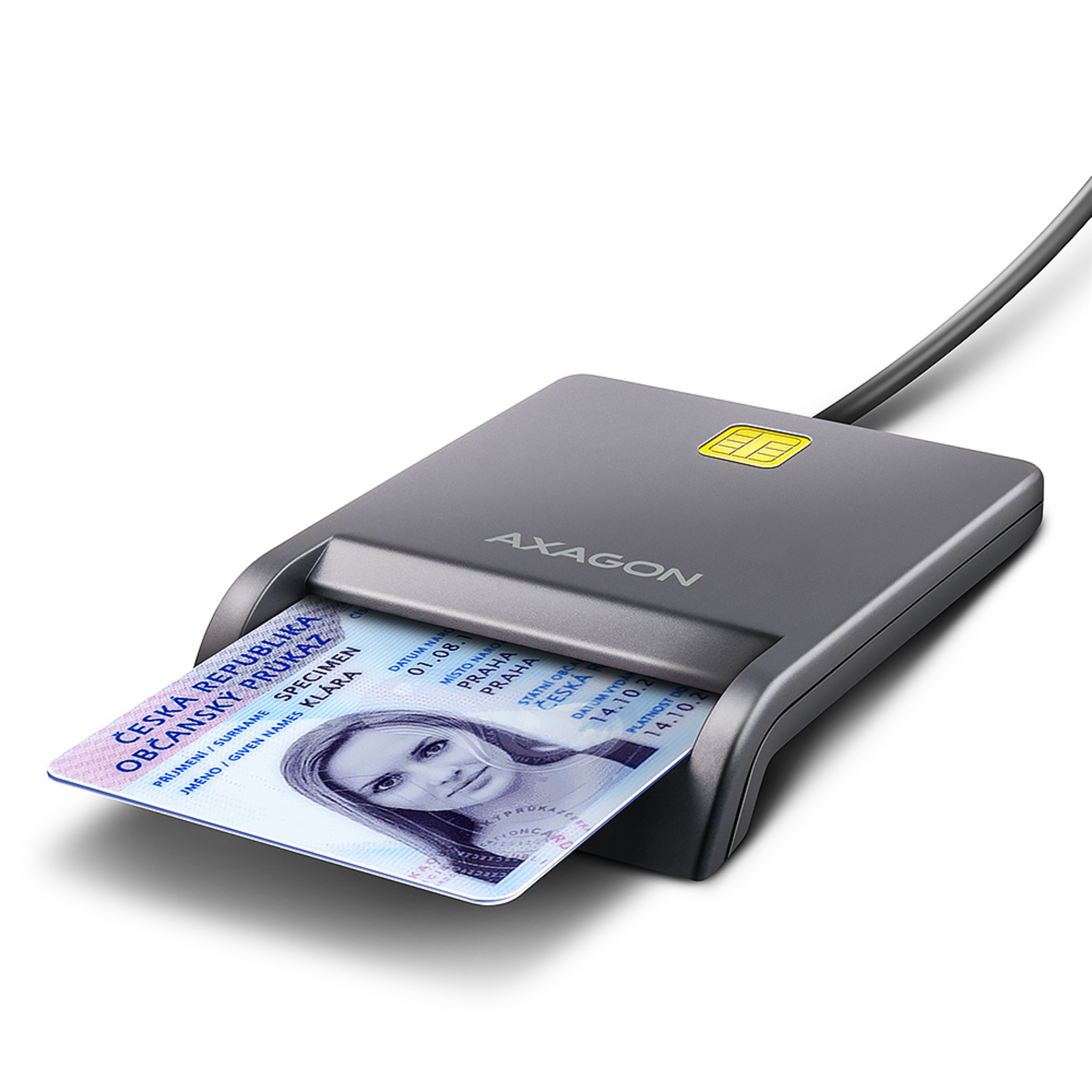 AXAGON CRE-SM3T USB Smart Card Flat