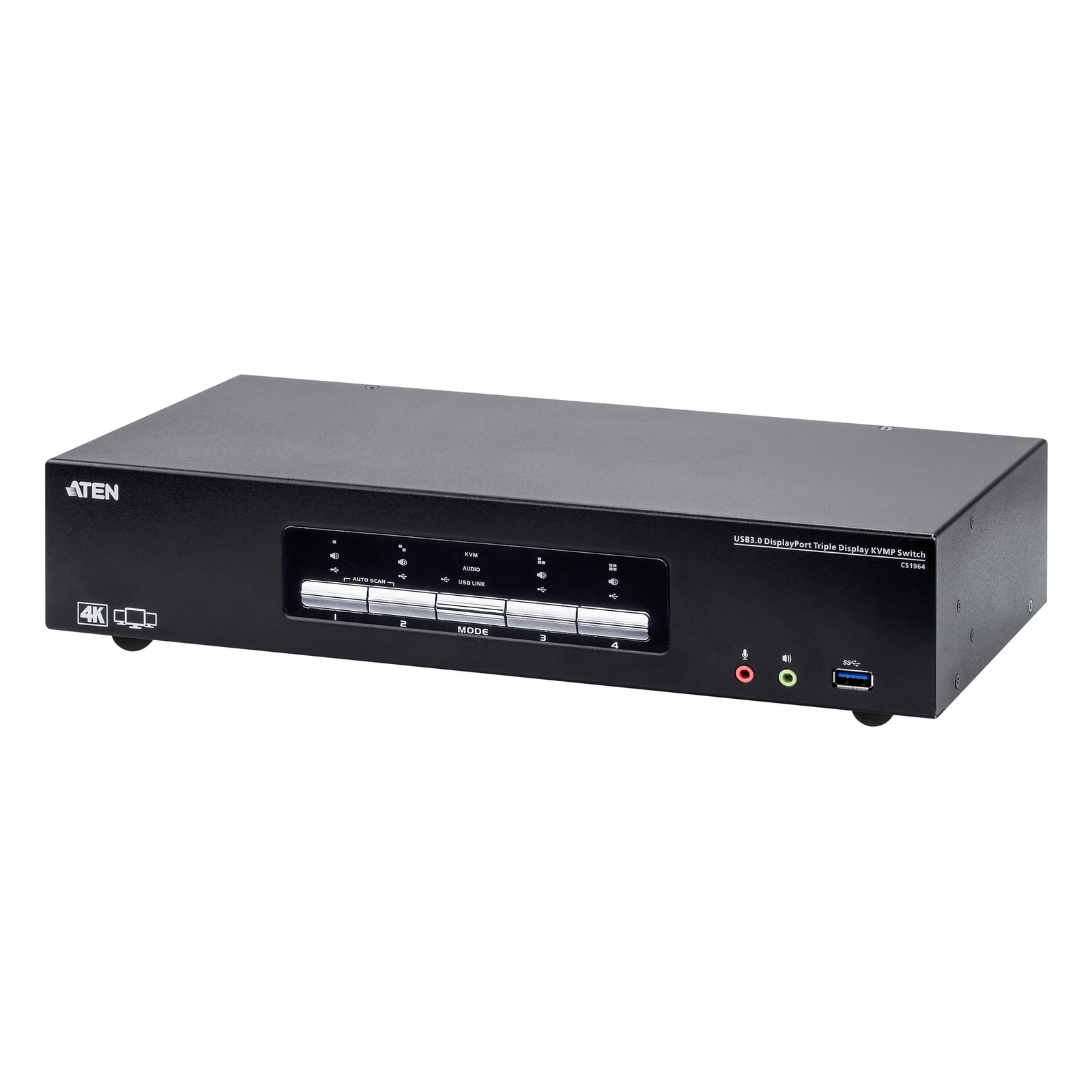 ATEN KVM Switch 4P USB3.0 4K DP Triple View KVMP S