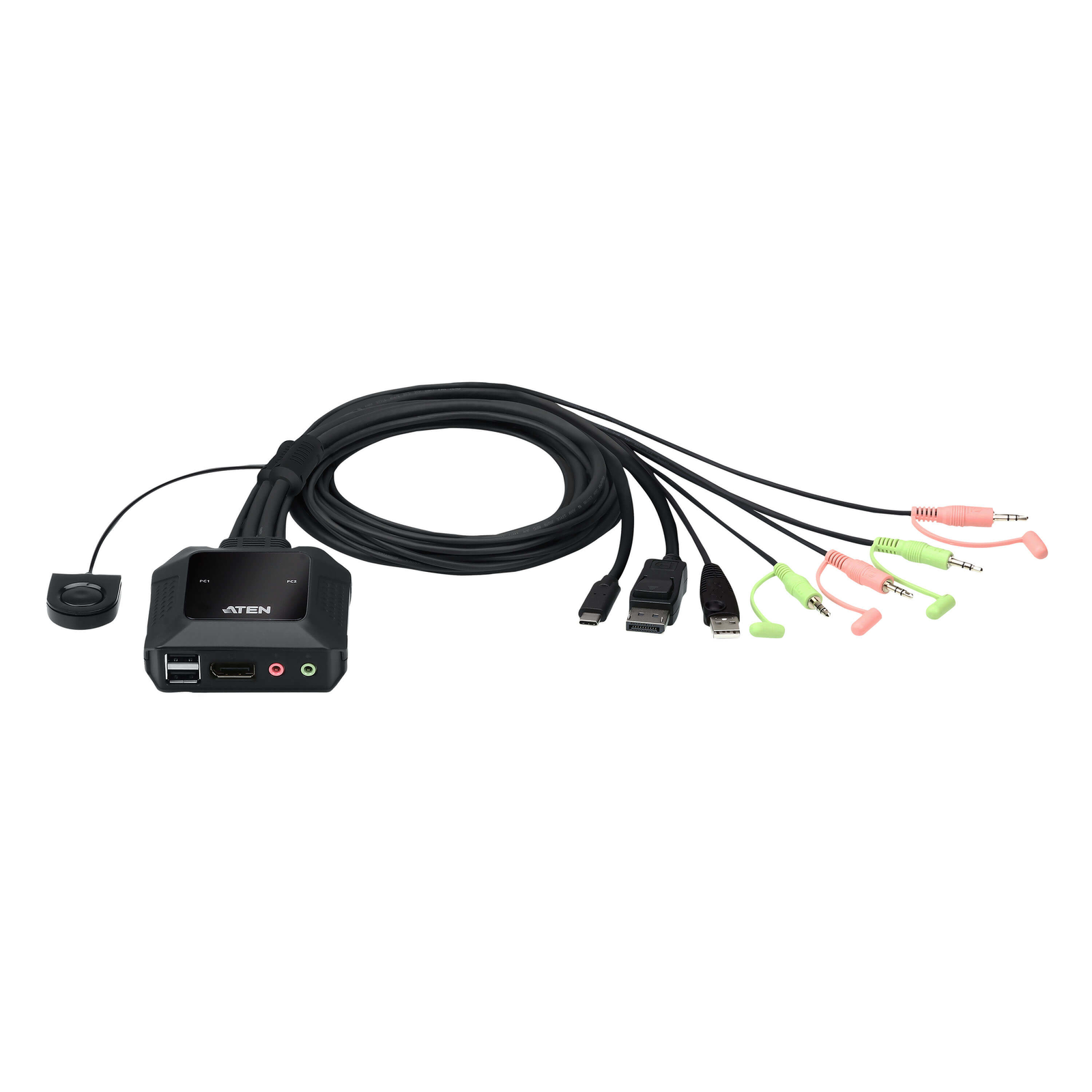 Aten 2-port USB-C DisplayPort Cable KVM Switch 4096 X 2160 Pixels 4K Ultra HD 0.74 W Black
