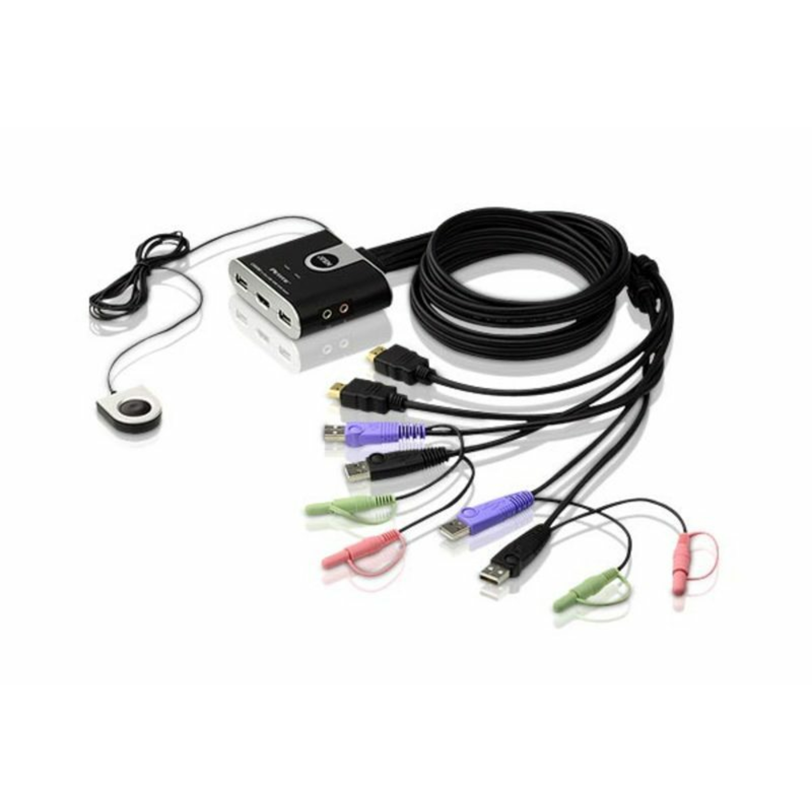 Aten KVM Switch 2xKVM 3xHDMI 2xUSB 6xUSB 3xAudio Output 2xjack Black